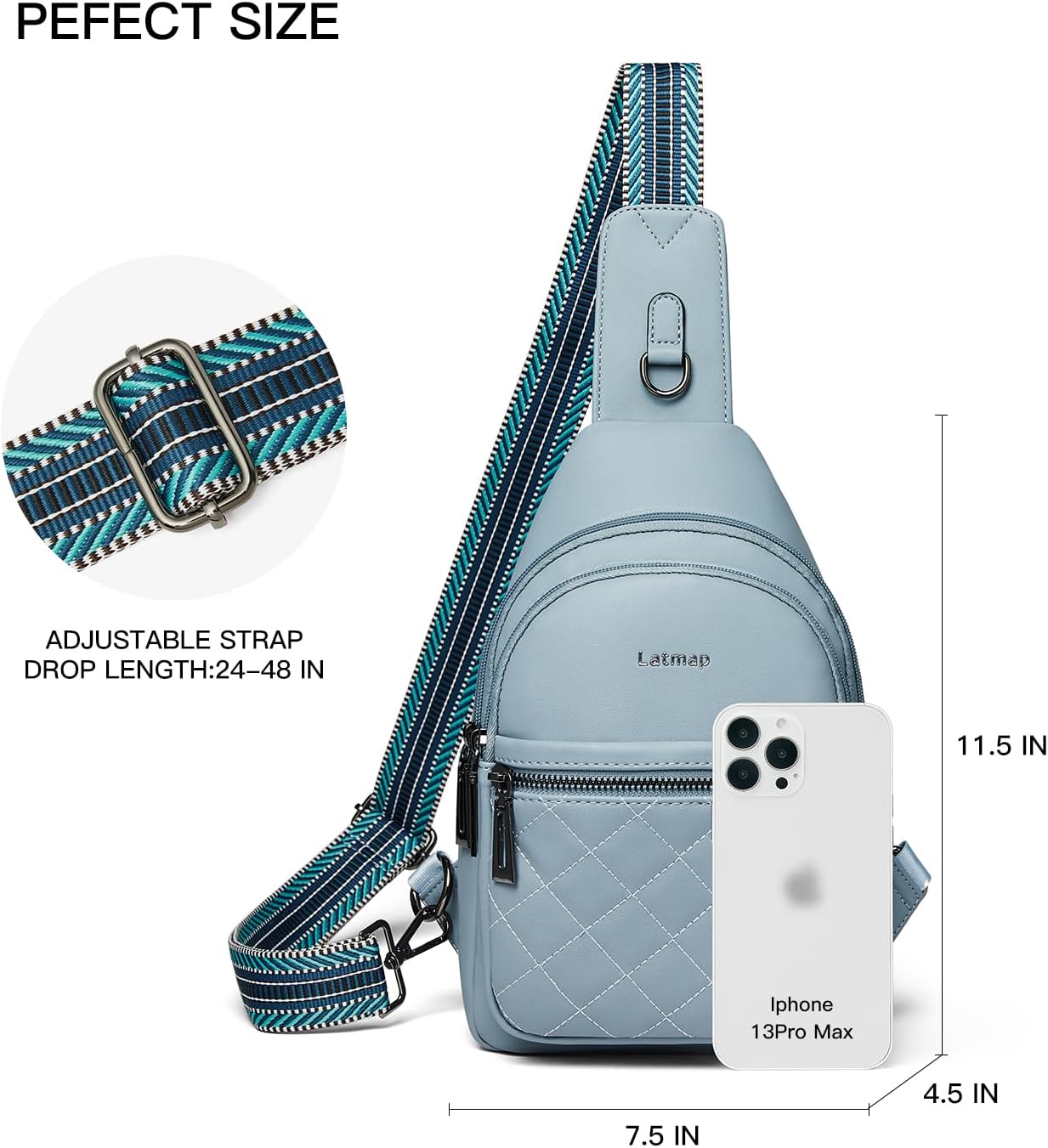 Sling Bag For Women Fanny Pack Crossbody Travel Shoulder Belt Bags Tote Backpack Purse Faux Leather