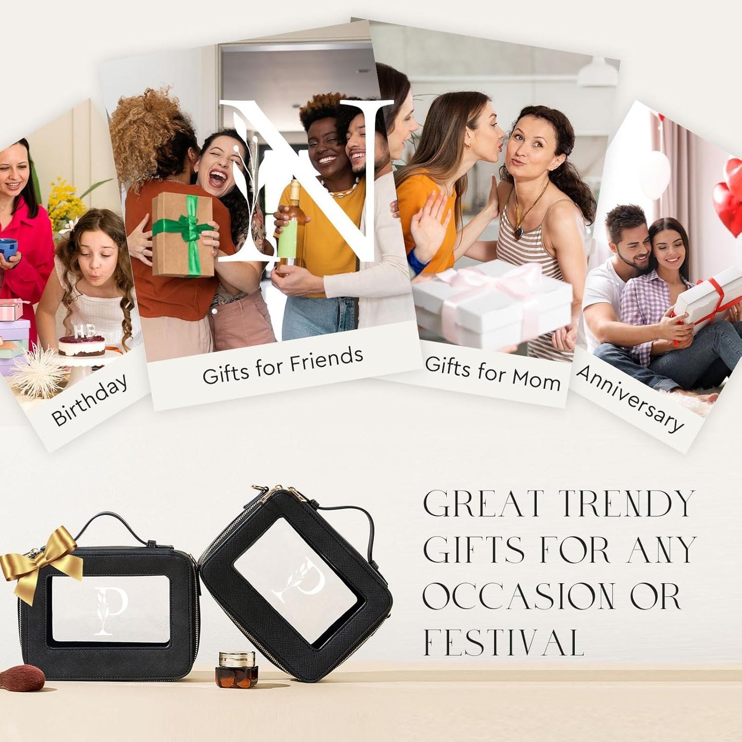 AW BRIDAL Monogram Canvas Tote Bag for Chrismas, Bridal Shower, Retirement, Birthday Gifts for Women Mom Wife Sister Friends