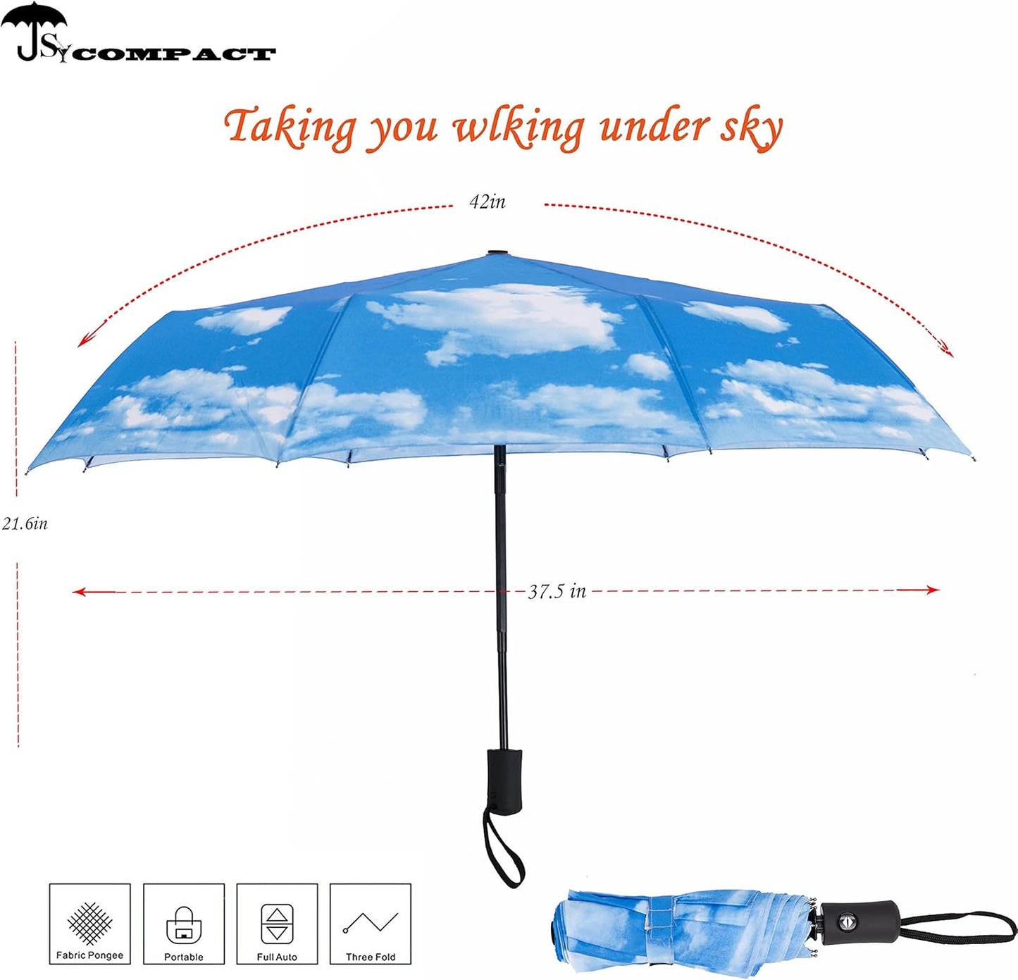 SY COMPACT Travel Umbrella Windproof Automatic Umbrellas Small Compact UV Sun Protection Factory Outlet Umbrella