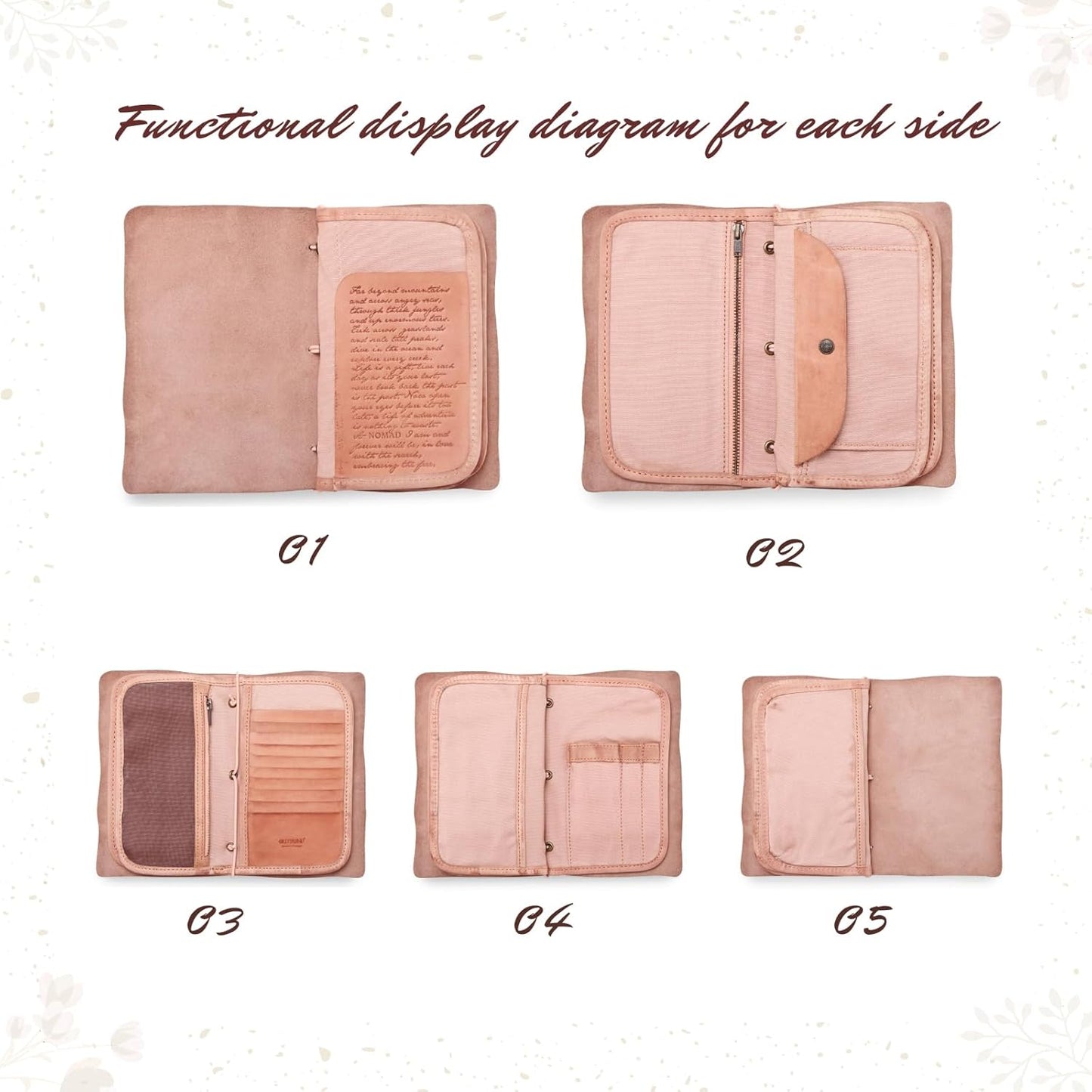 Genuine Leather Nomad Organizer Travel Wallet | Women's Wallet Clutch Passport Holder