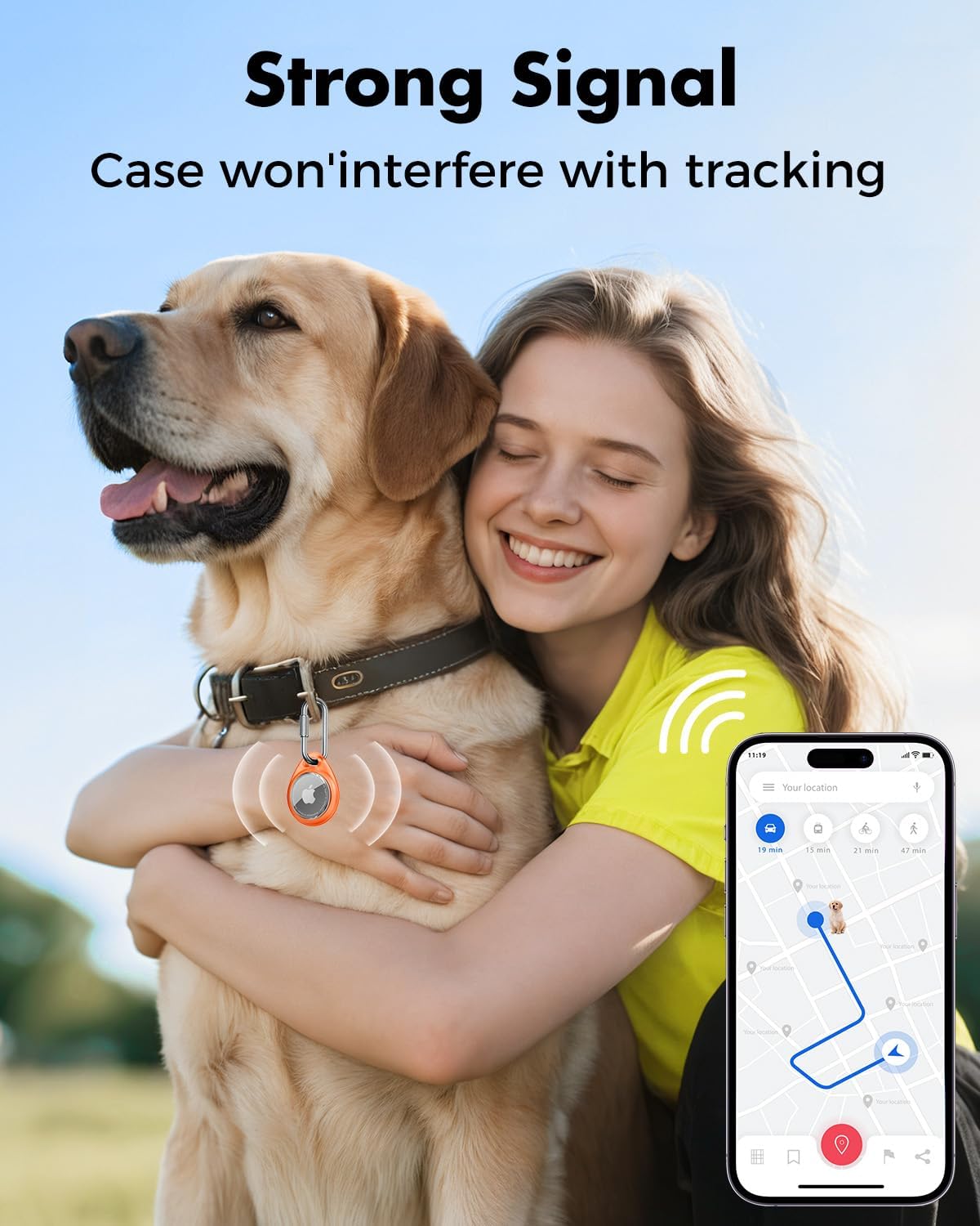 UNBREAKcable AirTag Holder for Apple - 4 Pack Air Tag Case [Professional Carabiner] [Waterproof] [Shockproof] TPU AirTag Keychain for Kids, Pets, Keys, Luggage, Backpacks