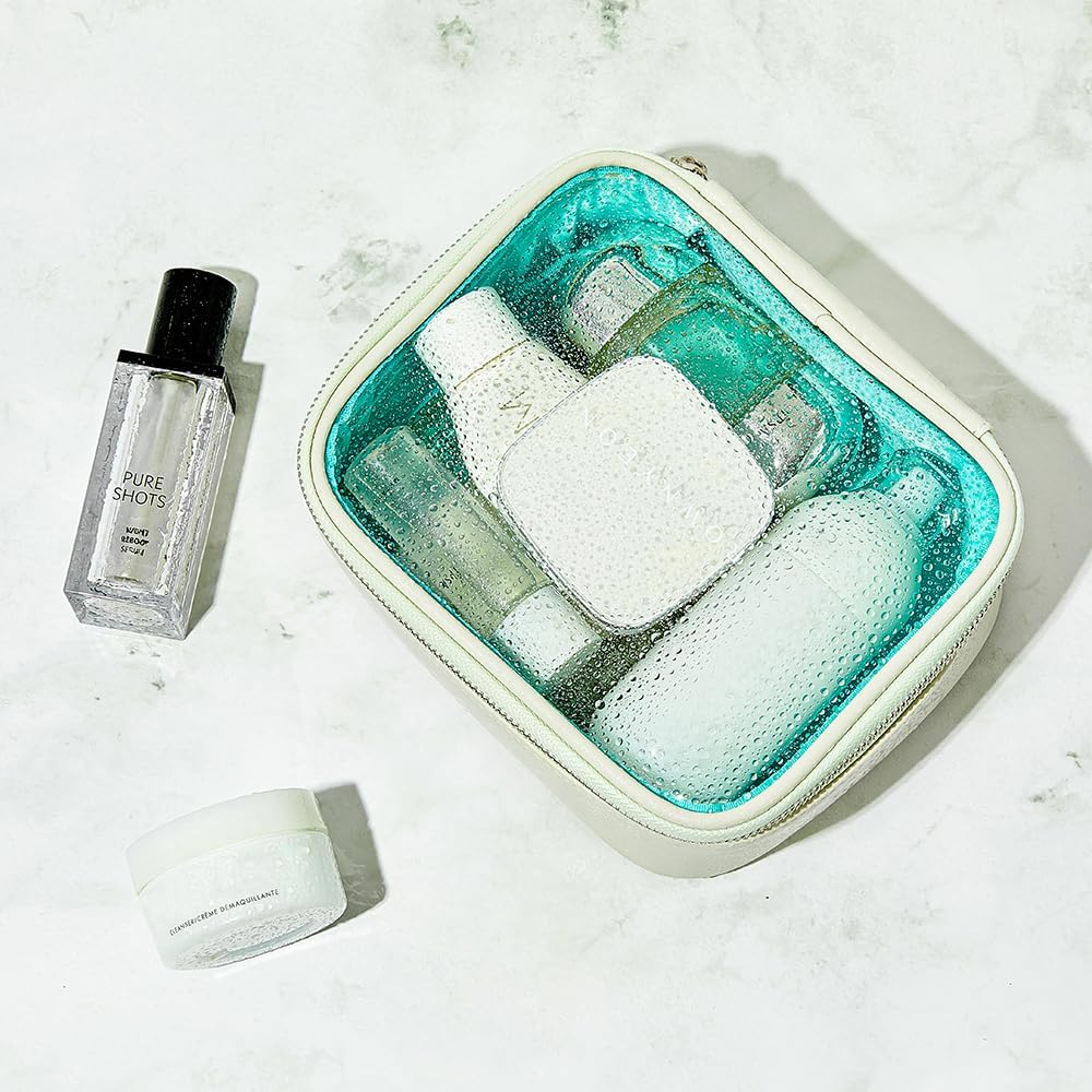 ROWNYEON Clear Makeup Case Toiletry Bag Multipurpose Travel Makeup Train Case Portable Cosmetic Organizer Transparent Storage Bag