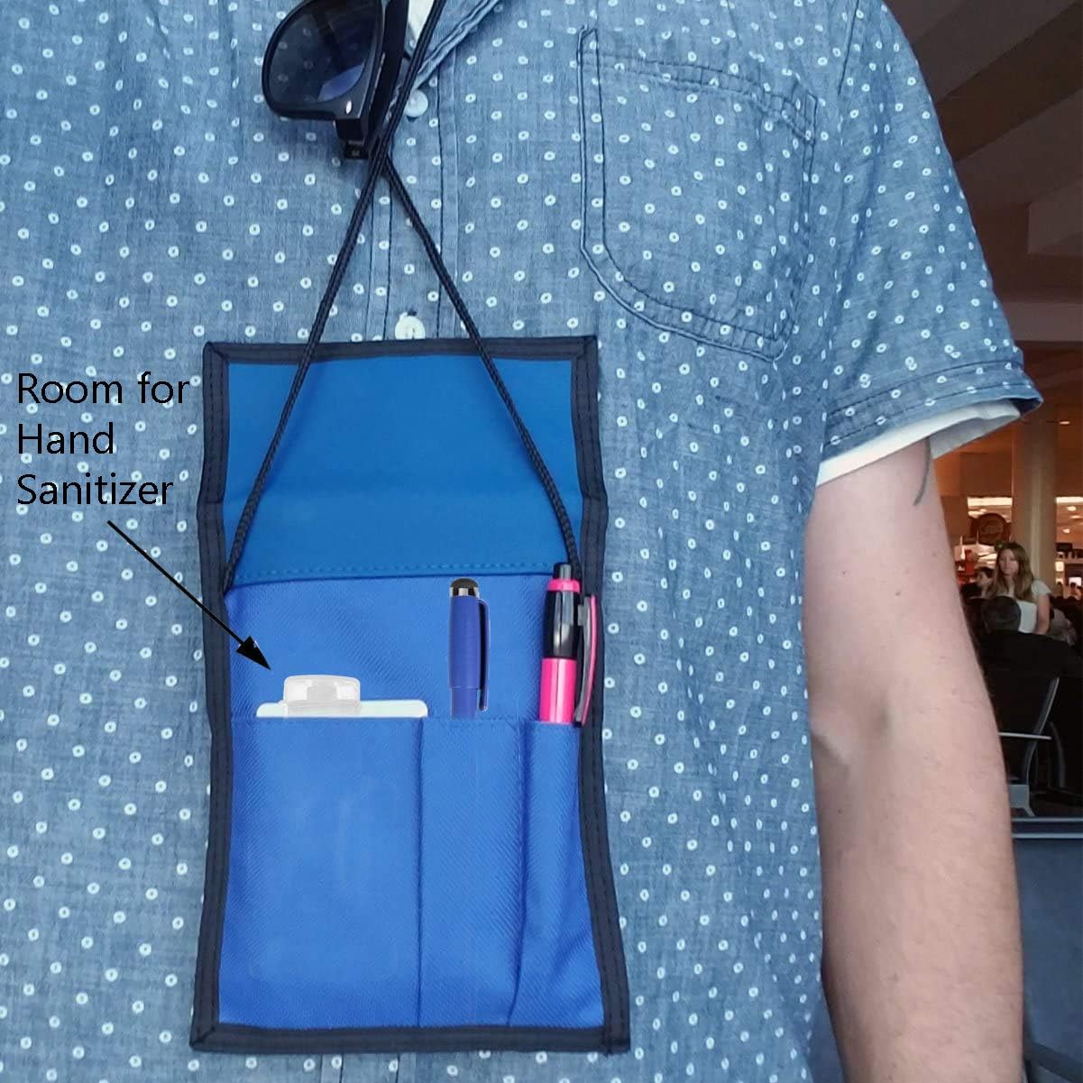 Specialist ID 2 Pack - Travel Passport Wallet - 4 x 3 Display Window - Adjustable Lanyard w/Pen Slots and 3 Pockets for Money, Ticket, Document (Royal)