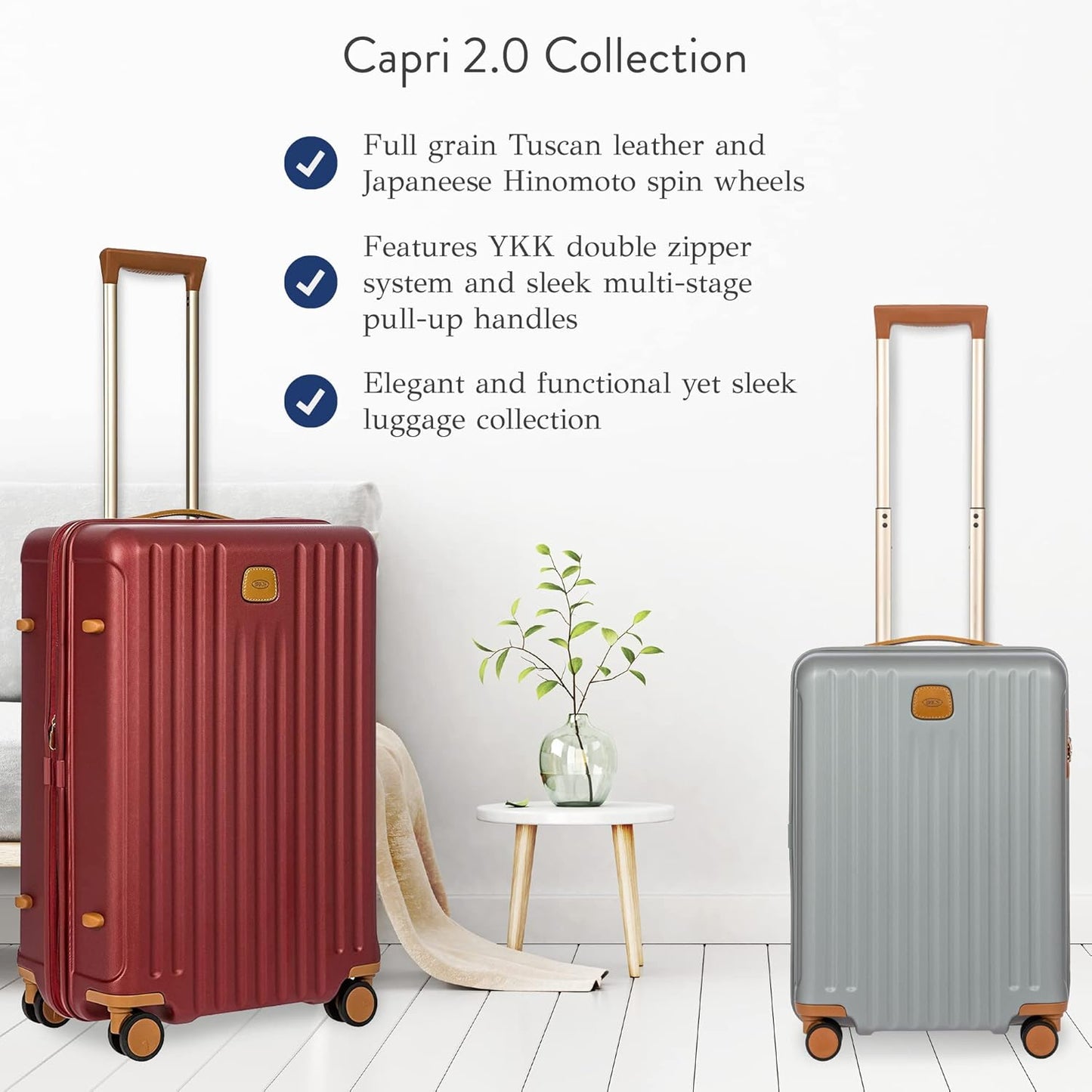 Bric's Capri 2.0 21-Inch Spinner - Luxury Carry On Luggage With Spinner Wheels - Lightweight Suitcases with Wheels Made From Durable Polycarbonate - Silver Shine