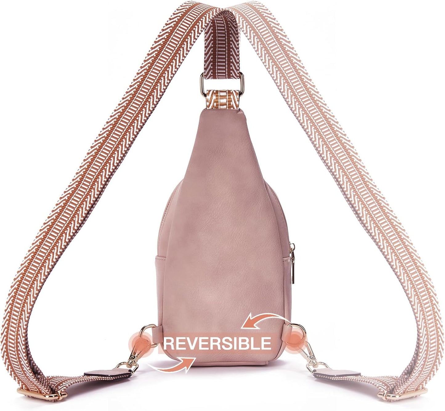 Telena Small Sling Bag for Women Leather Crossbody Fanny Packs Chest Bag for Women