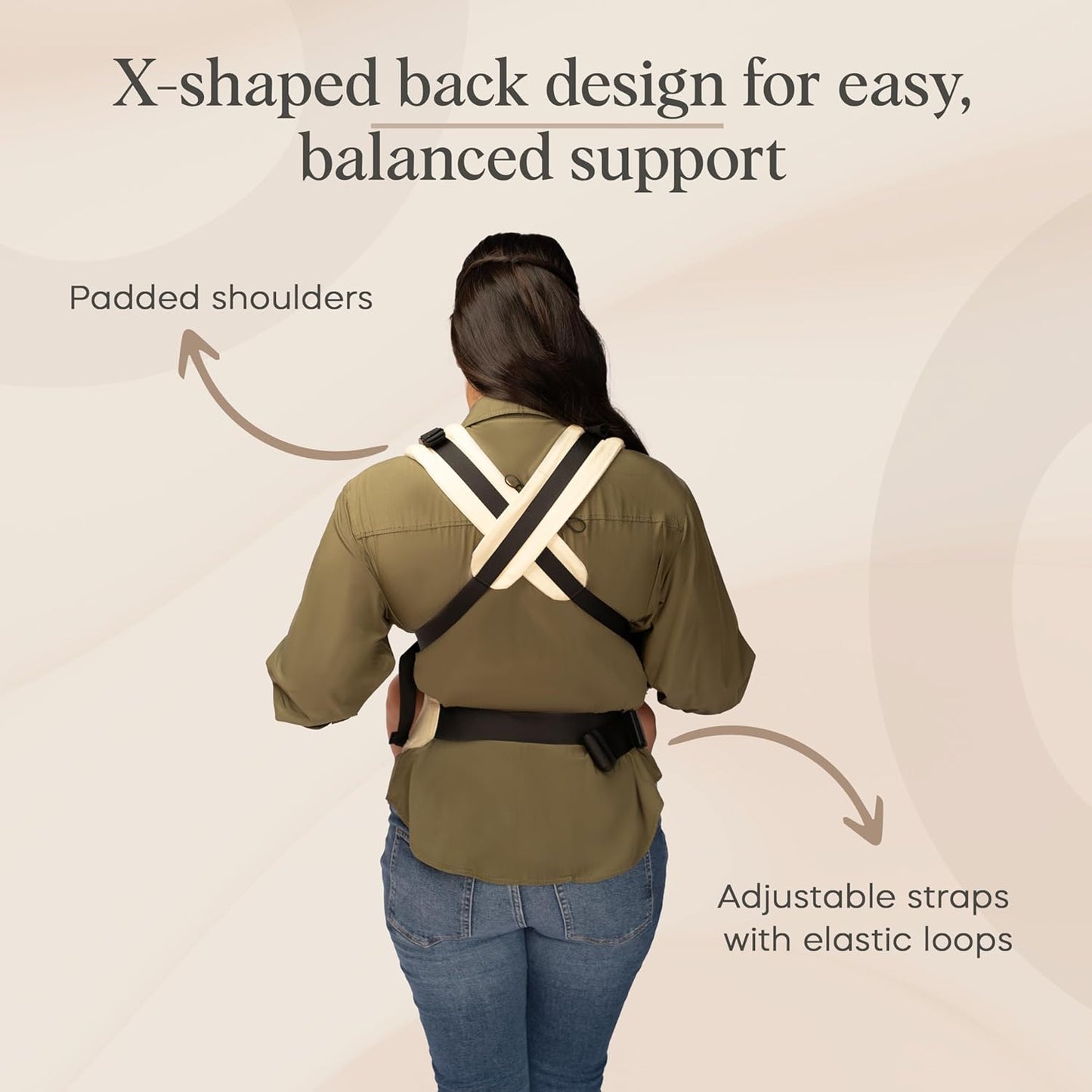 Cub & Co Ergonomic Baby Carrier Newborn to Toddler – 4-in-1 Adjustable with Head & Lumbar Support, Breathable Fabric, Multi-Position Design, Foldable for Travel (Beige)