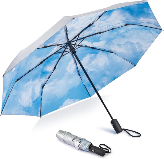 G4Free UPF 50+ UV Protection Large Travel Umbrella 42/46 Inch Auto Open Close Windproof Sun Blocking Umbrella