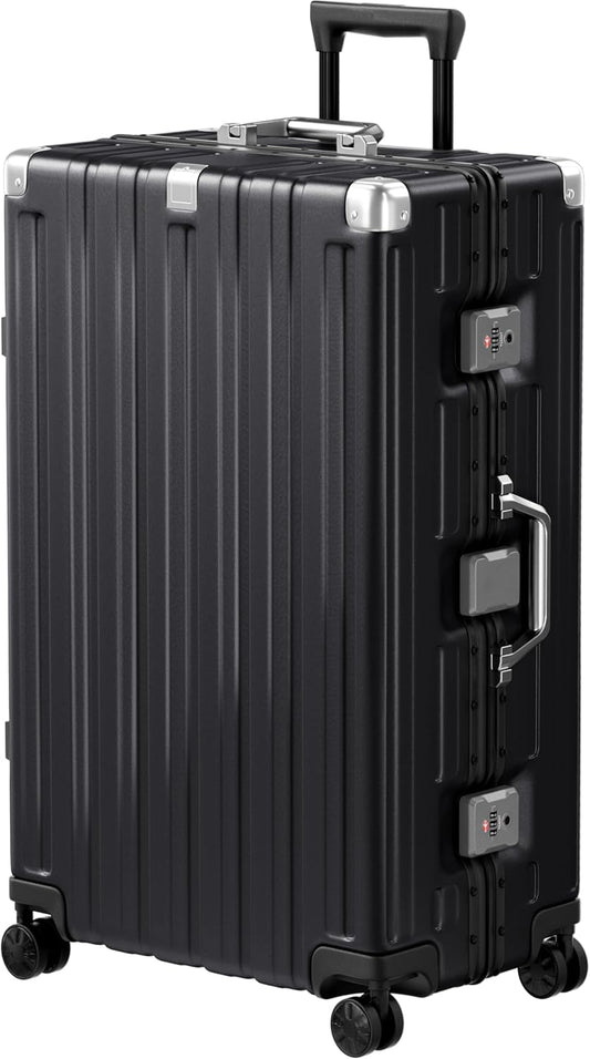 Krute Luggage 28 Inch Checked Suitcase with Spinner Wheels Zipperless Aluminum Frame Luggages TSA Lock No Zipper Hardshell Lightweight PC+ABS Large Suitcases