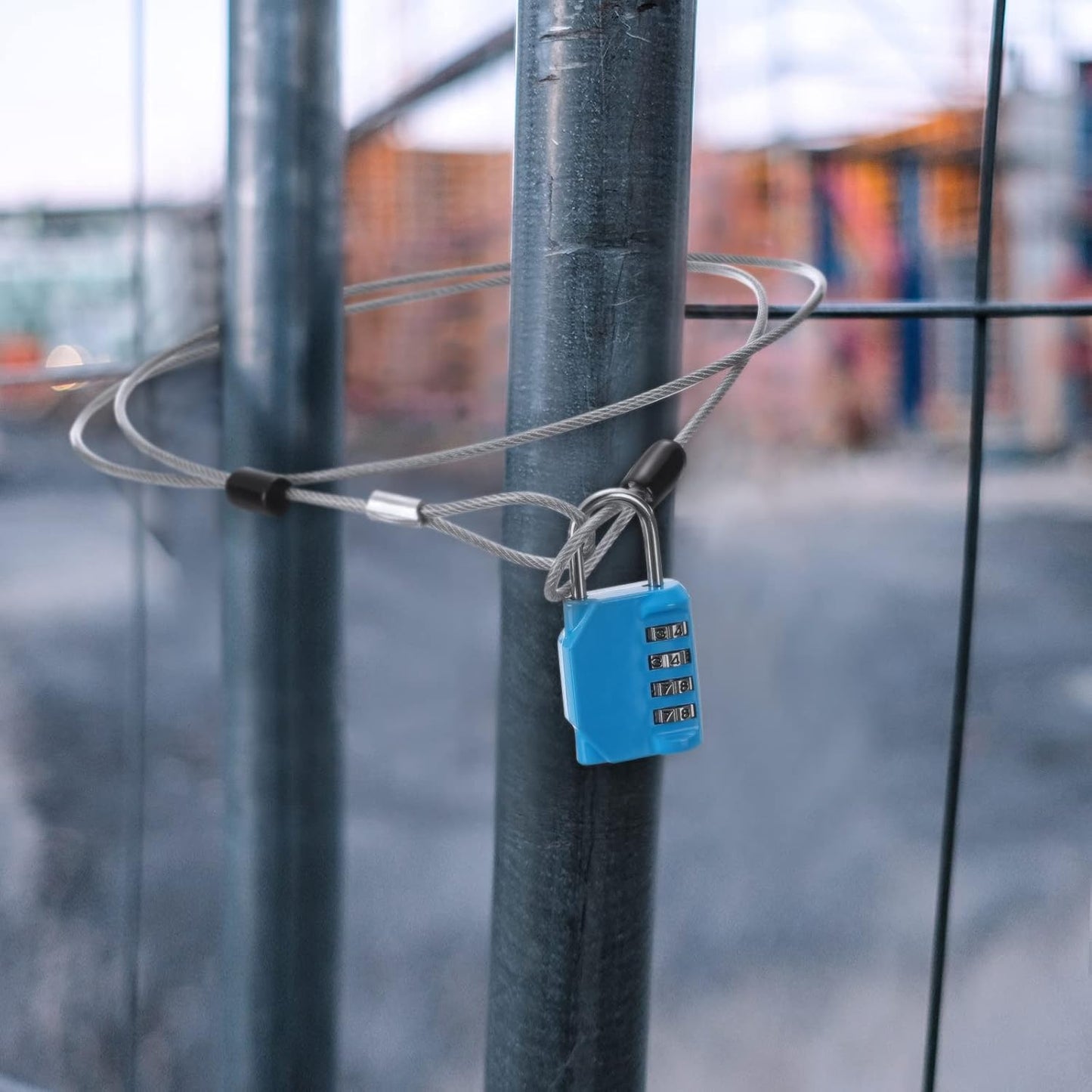 12 Pack Security Cable Luggage Lock with Loops 4ft 3mm Braided Steel Coated Bike Cable Wire Double Loop Anti Theft Safety for U Lock, Padlock and Disc Lock