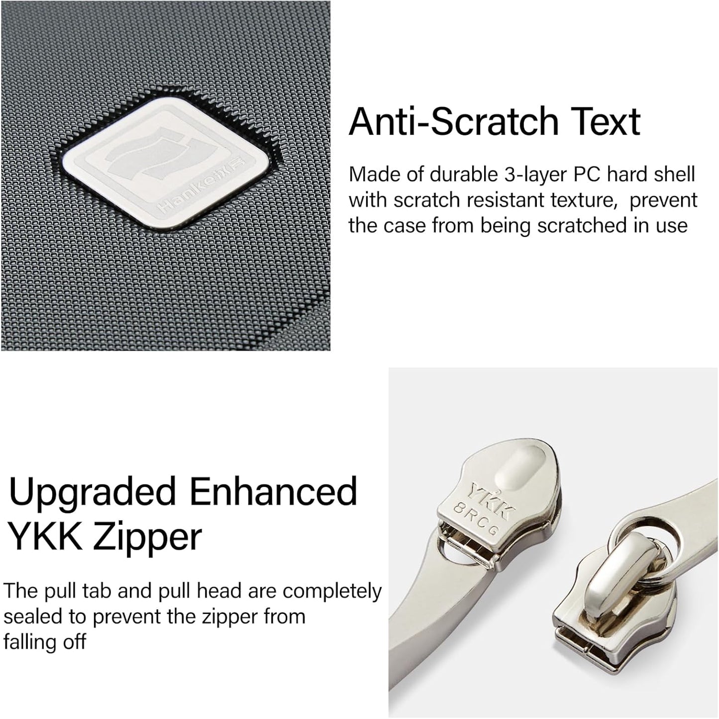 Hanke Top Opening Carry On Luggage, 20 Inch Zipperless Aluminum Frame Wide Handle Luggage, All-PC Hard Shell Trunk Suitcase with Spinner Wheels, TSA Airline Approved (Graphite Grey, 40L)