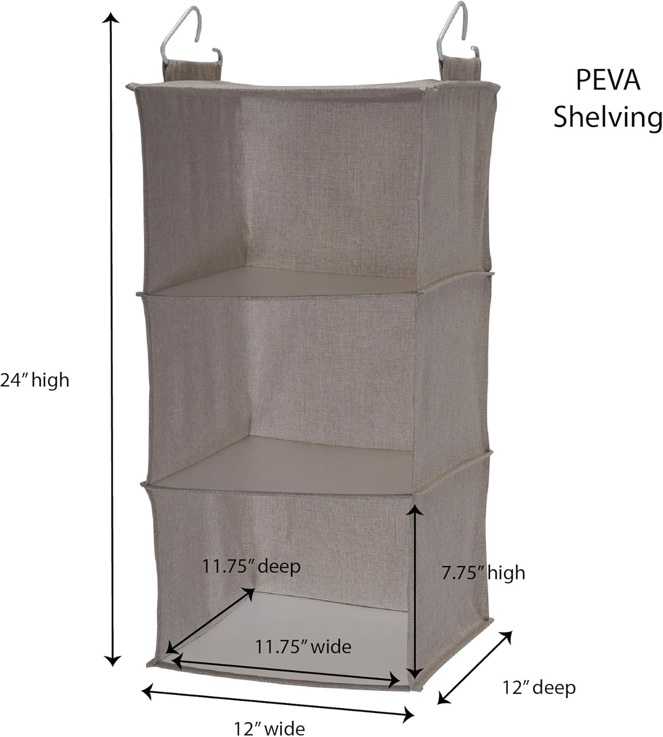 Household Essentials 3 Shelf Hanging Closet Organizer