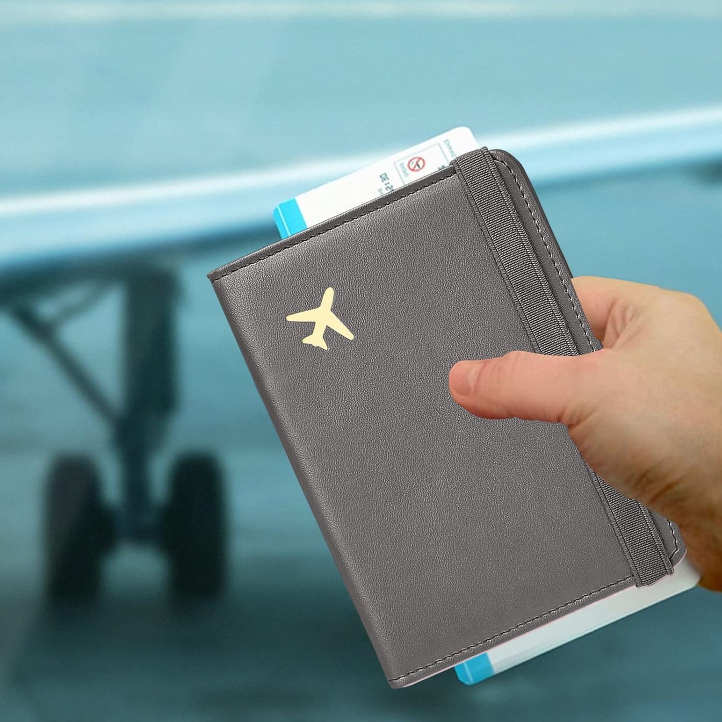 ZOPPEN Passport Holder Wallet, Passport Cover Travel Wallet Women Travel Essentials Accessories Document Organizer Travel Must Haves Rfid Blocking Cover Case for Women and Men, Grey