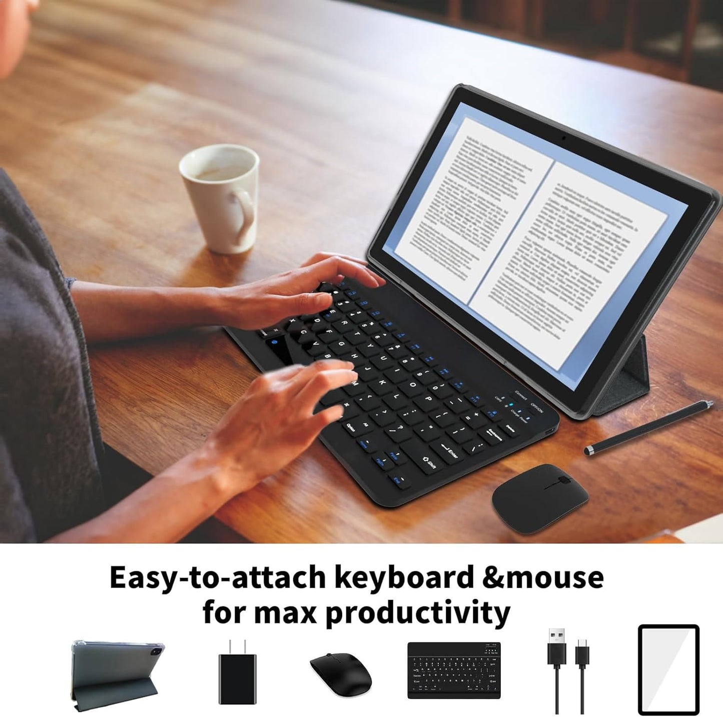 2025 Android 15 Tablet 11inch, Support Face Unlock, 18W Fast Charging, 12GB+128GB+1TB Expand, Octa-core CPU, 8000mAh Large Battery WiFi6, Touchscreen Display, Widevine L1 Tableta, 2in1 Tablet PC