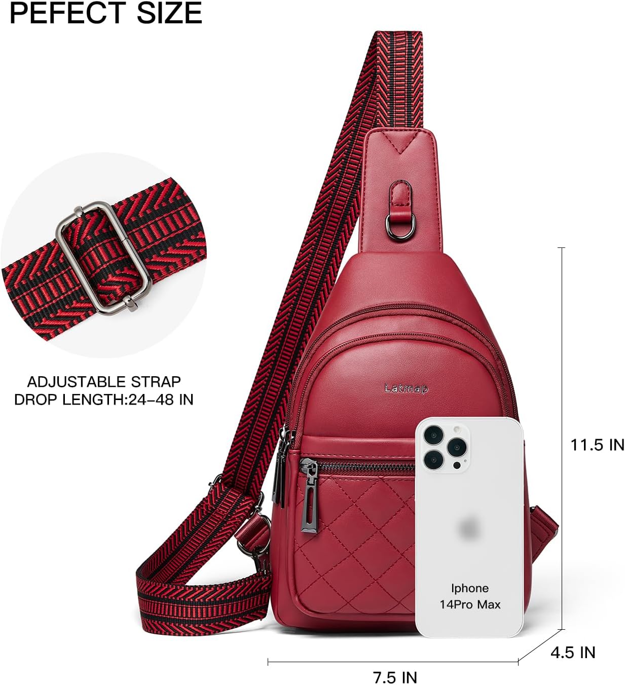 Sling Bag For Women Fanny Pack Crossbody Travel Shoulder Belt Bags Tote Backpack Purse Faux Leather