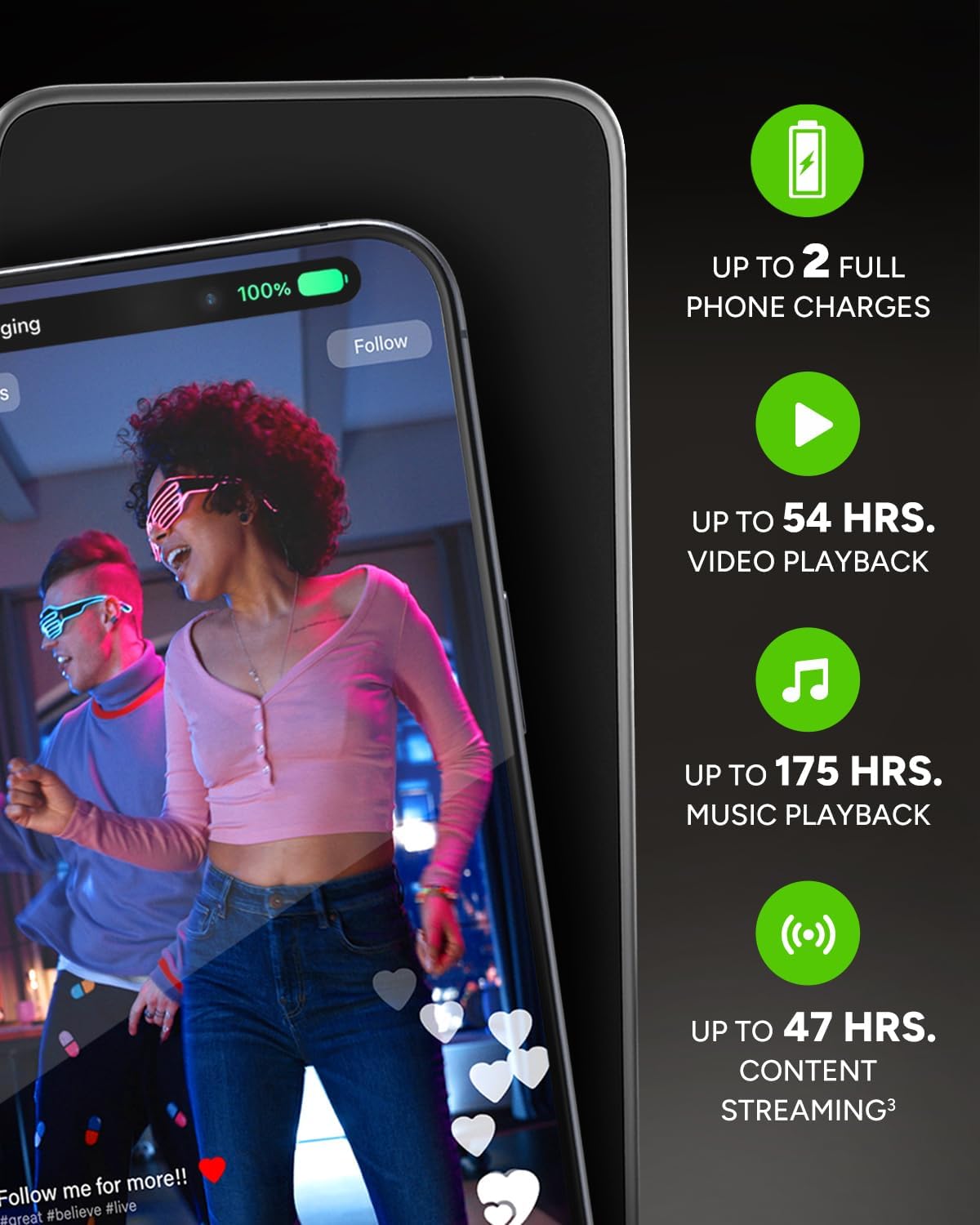 Mophie Powerstation Plus Ultra 10,000mAh Power Bank - Integrated USB-C and Lightning Cables and Foldable Wall Prongs – Fast Charging for Smartphones, Tablets, and More