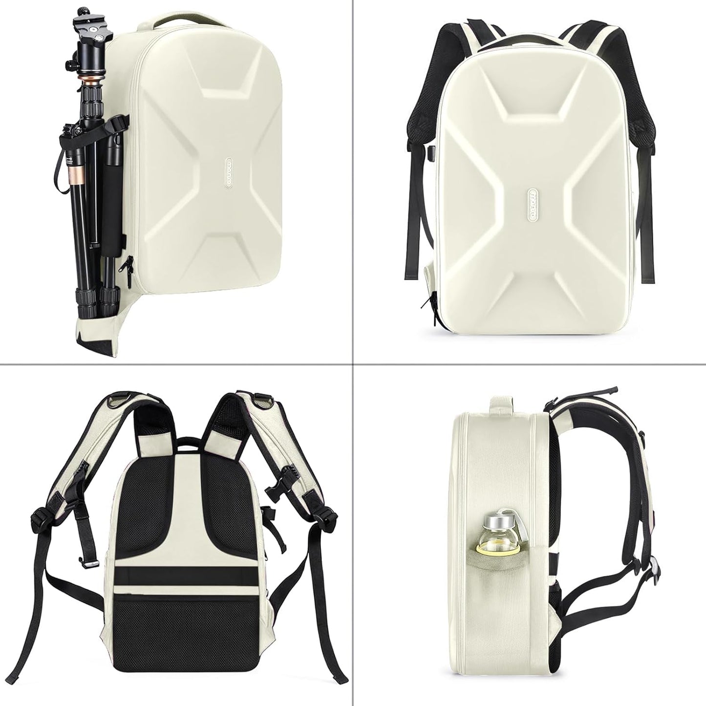 MOSISO Camera Backpack, DSLR/SLR/Mirrorless Photography Camera Bag 15-16 inch Waterproof Hardshell Case with Tripod Holder&Laptop Compartment Compatible with Canon/Nikon/Sony, Beige