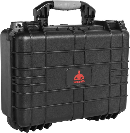 16x 12.8x 6.8 Inch Hard Case, Portable Weather Waterproof Protective Camera Case with Customizable Foam, Fit Use of Drones, Camera, Equipments, Black