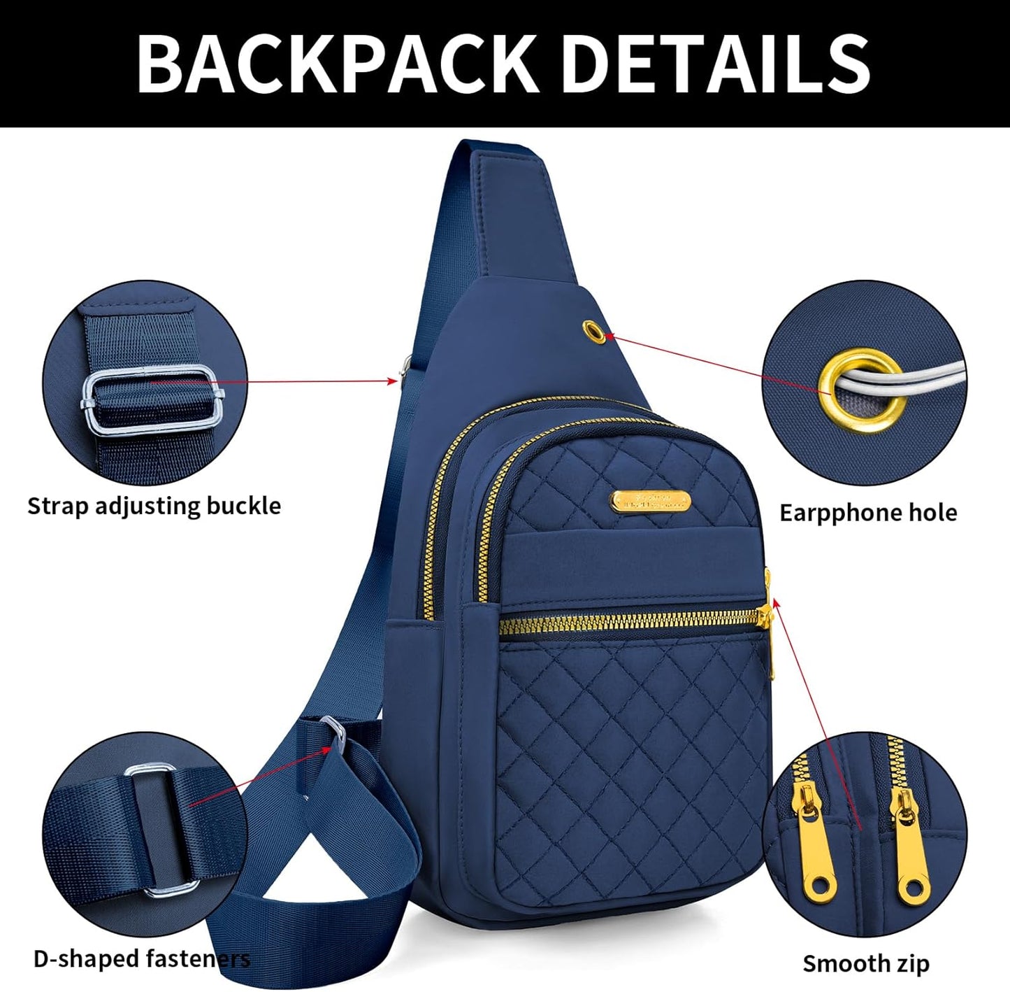 Small Sling Bag For Women Men Casual Crossbody Sling Backpack