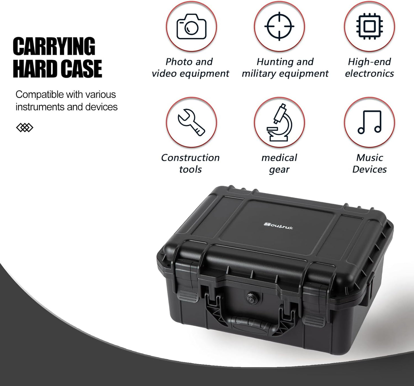 small Hard case Waterproof Hard Case with DIY Customizable Foam Insert Portable Protective Case with Knife for Camera Drones Equipments Tools Test Instruments 14.2''x11.4''x6.3''