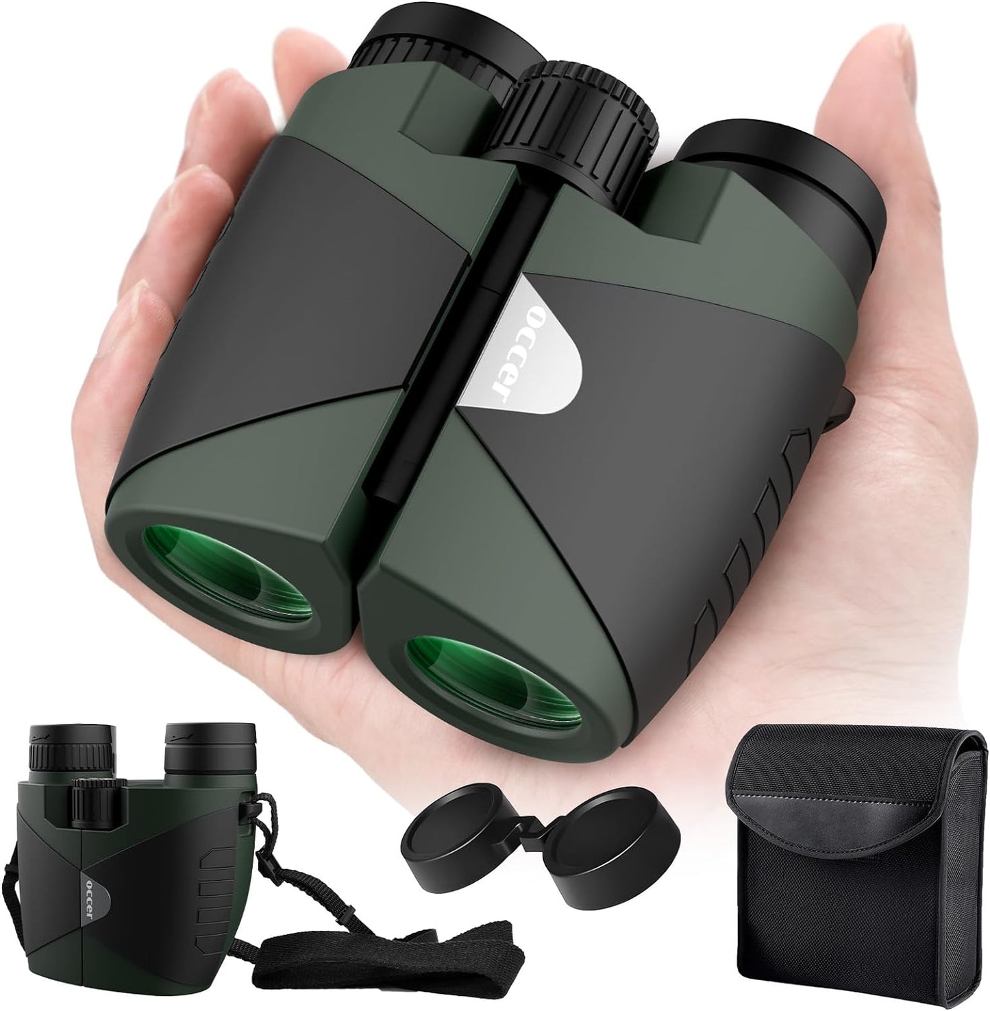 15x30 Compact Binoculars for Adults and Kids - Occer Large View High Powered Binoculars for Bird Watching - Lightweight Easy Focus Binocs with Low Light Vision for Hunting Cruise Ship Travel