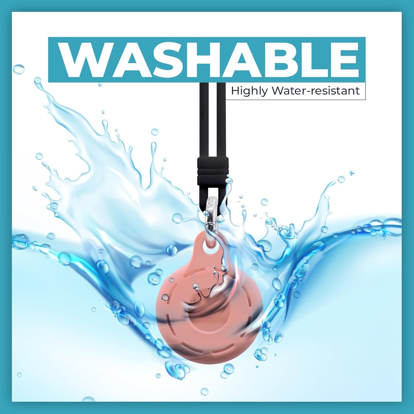 Airtag Holder and Keychain - 4 Pack Silicone Case Compatible with Apple Airtag (Orange, Teal, White, Pink)