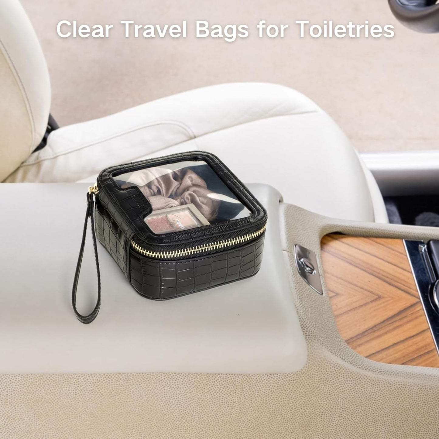 PACKISM TSA Approved Toiletry Bag - Upgrade Color-Edged Clear Makeup Bags, Clear Toiletry Bags For Traveling Fits Various Storage Needs