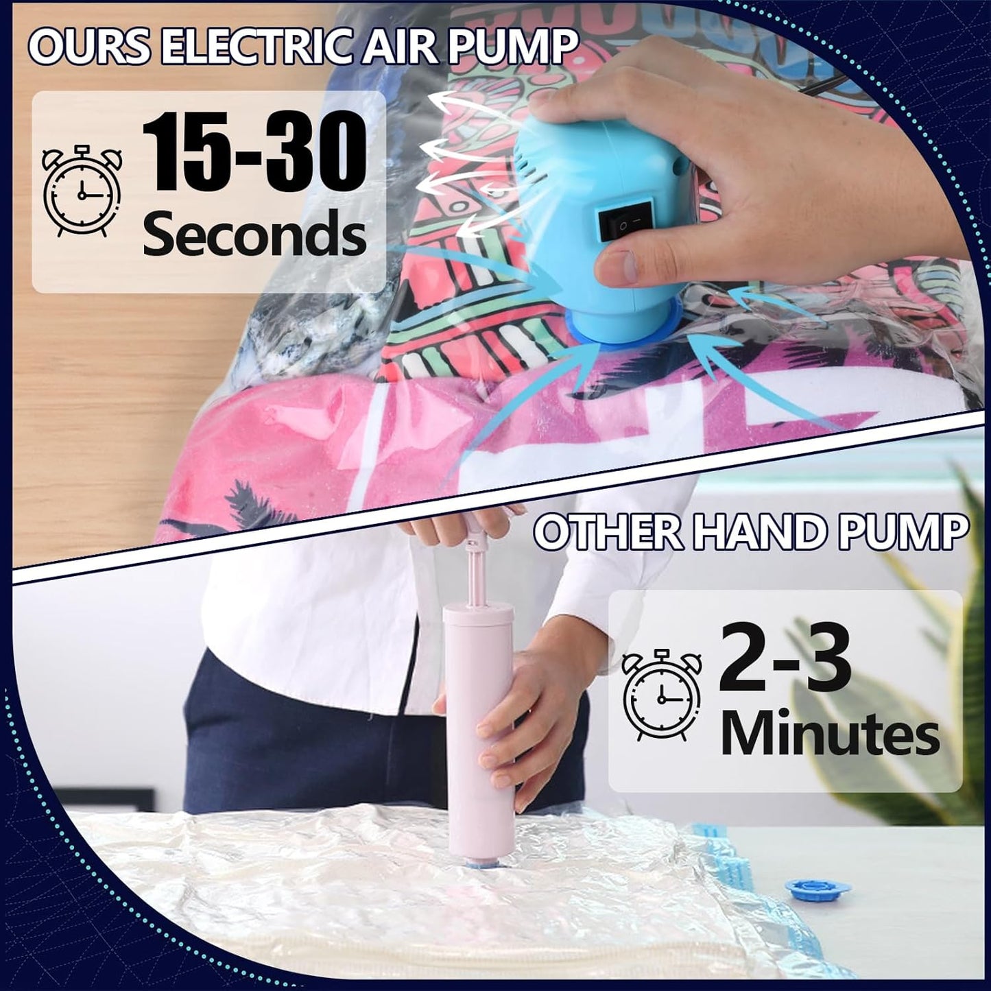 Vacuum Storage Bags for Blankets and Comforters 8 Jumbo Vacuum Seal Bags for Clothing Blankets Bedding with Electric Pump Compression Bag for Travel Luggage Jumbo Space Saver Storage Bag