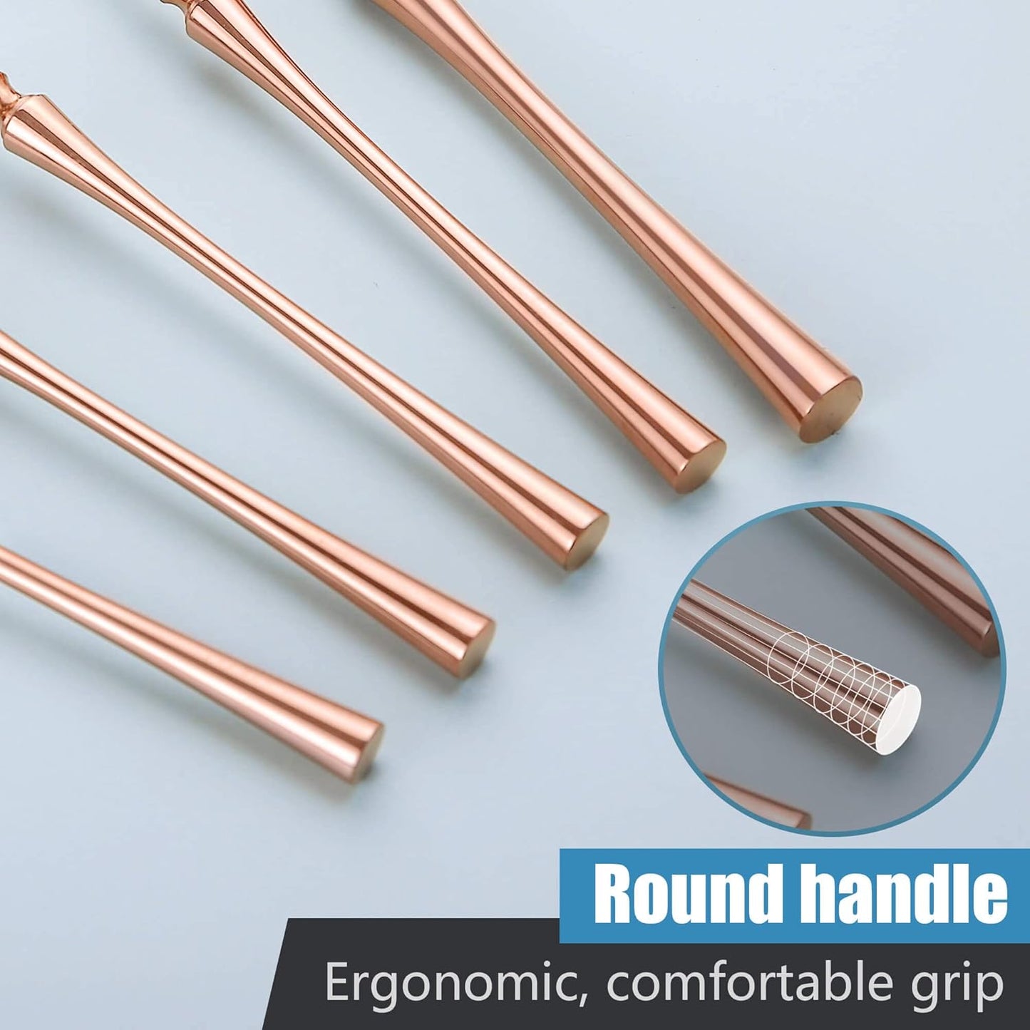 20-Piece Rose Gold Silverware Set for 4,Modern 18/10 Stainless Steel Flatware Set,Unique Rustic Cutlery Utensils Set,Spoon and Fork Set for Home, Restaurant,Mirror Polished,Dishwasher Safe