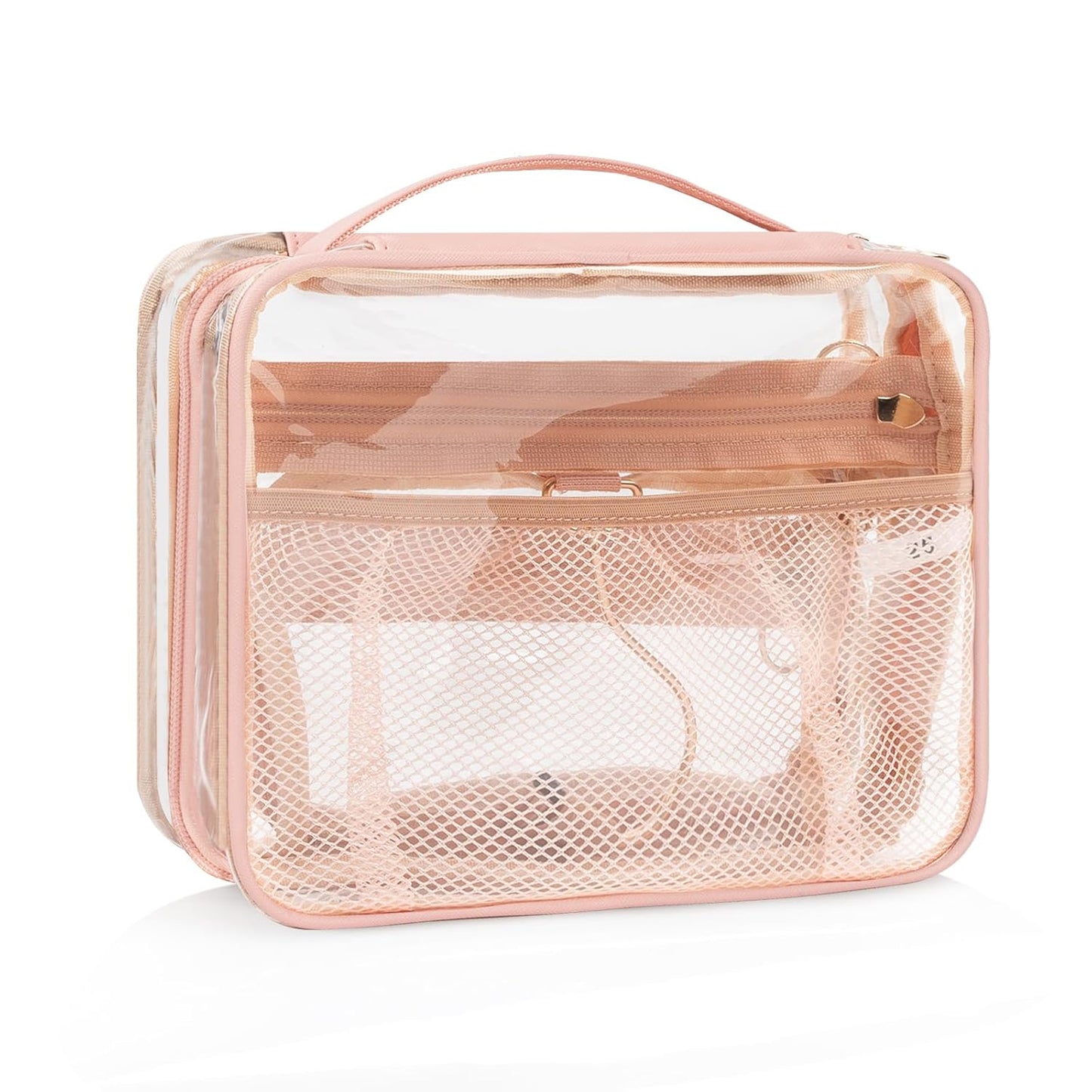 CUBETASTIC Hanging Travel Toiletry Bag for Women, Clear Makeup Bags Portable Transparent Cosmetic Case Small Skincare Pouch Waterproof Travel Bag for Toiletries