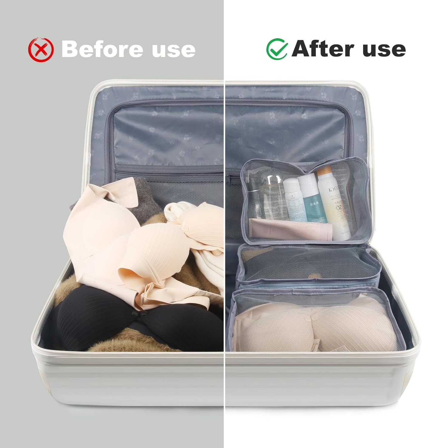 12 Pcs Packing Cubes Luggage Organizers Small Mesh Clothing Underwear Bag Foldable Laundry Bags for Travel Hiking Camping Backpacking