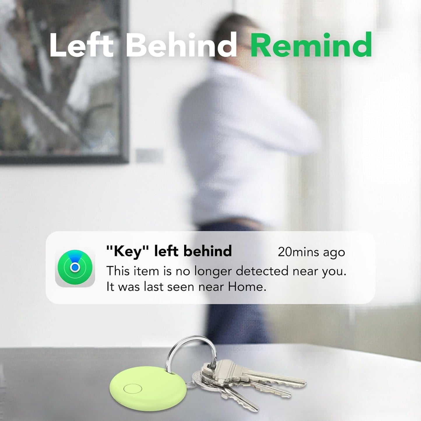 Air Tracker Tags-4 Pack: Smart Bluetooth Tracker, Item Finder Works with Apple Find My (iOS Only) App, Trakcer Tag Locator for Keys, Luggage, Satchel, Backpack etc. (Not for Android Devices)