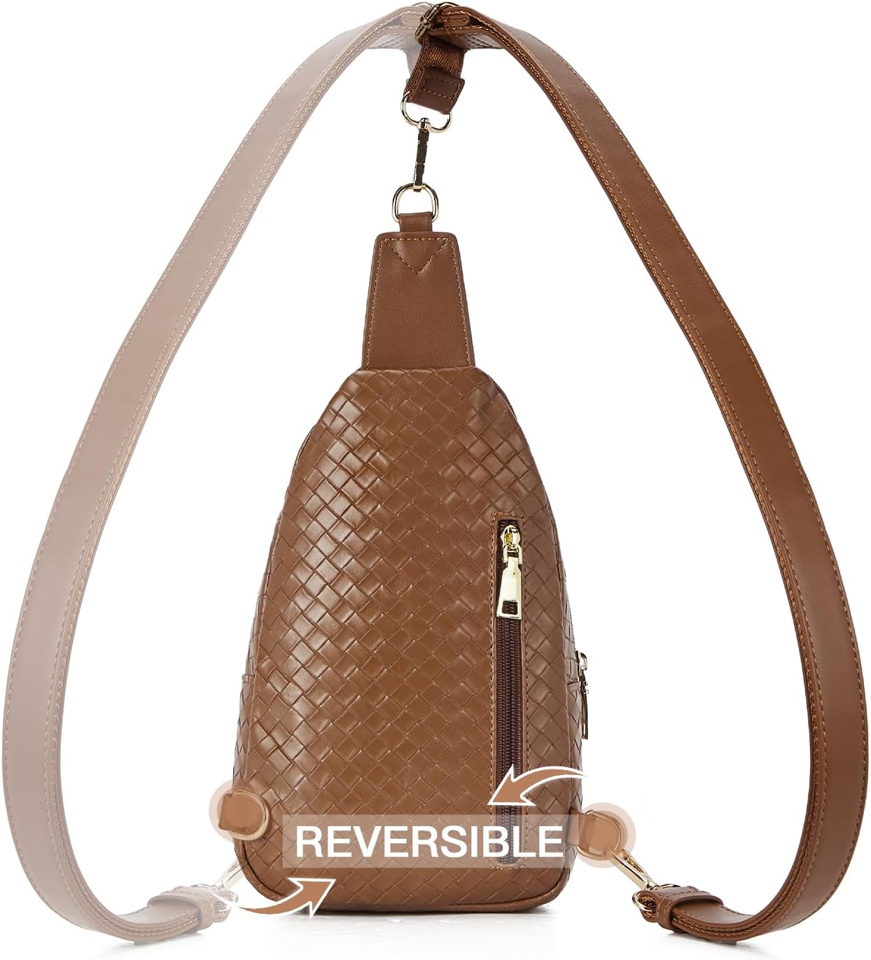 Telena Small Sling Bag for Women Leather Crossbody Fanny Packs Chest Bag for Women