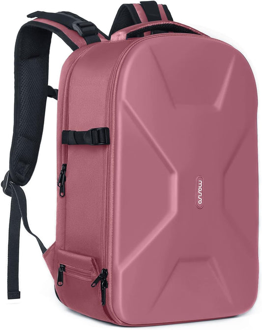MOSISO Camera Backpack, DSLR/SLR/Mirrorless Photography Camera Bag 15-16 inch Waterproof Hardshell Case with Tripod Holder&Laptop Compartment Compatible with Canon/Nikon/Sony, Dusty Rose