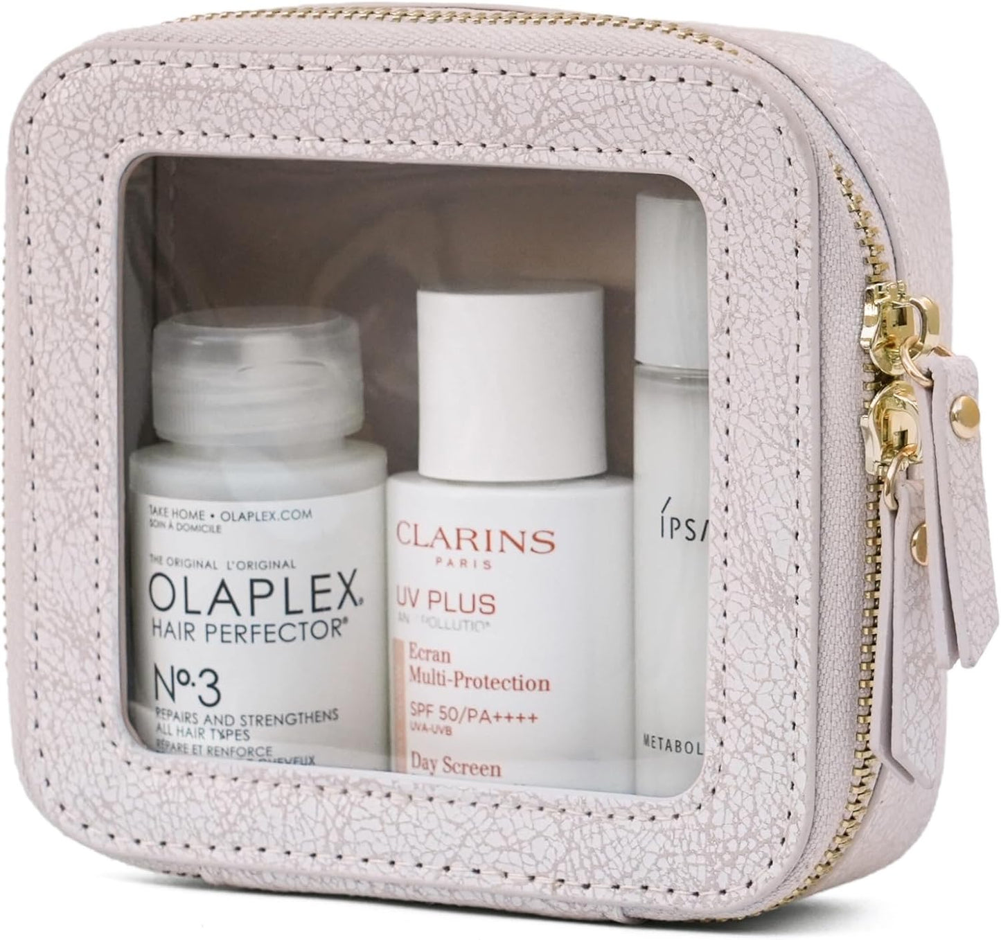 Popvibe Clear Makeup Bag Travel Cosmetic Case Transparent Toiletry Bag with Zipper, Portable Make Up Organizer Traveling Compact Car Bag for Essentials