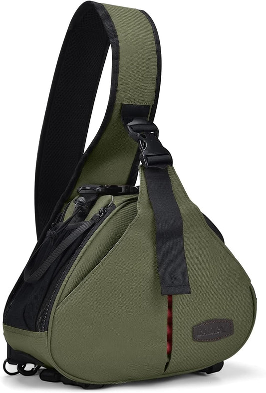 CADeN Camera Bag Sling Backpack Camera Case Waterproof with Rain Cover Tripod Holder, Compatible for DSLR/SLR Mirrorless Cameras (Canon Nikon Sony Pentax) and Accessories Green