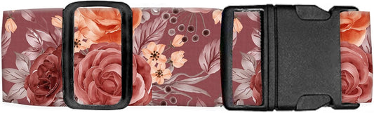 Luggage Straps for Suitcases Travel Belt Accessories, Cute Suitcase Strap, Adjustable Luggage Belt Strap, Heavy Duty with Quick-Release Buckle Luggage Strap Luxury Red Flowers