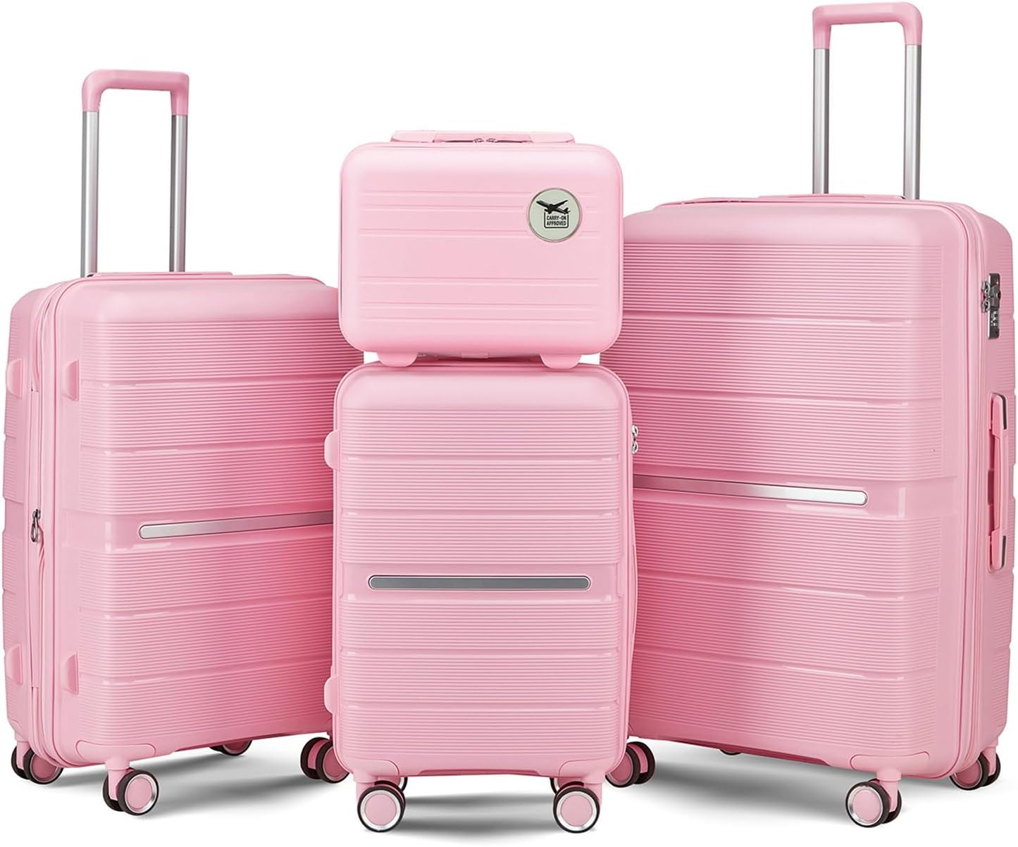 4-Piece Hardshell Luggage Set with TSA Locks, Expandable Suitcases and Silent Spinner Wheels - Vibrant Colors for Easy Identification (14/20/24/28 Inch) - Family Travel Suitcase Sets