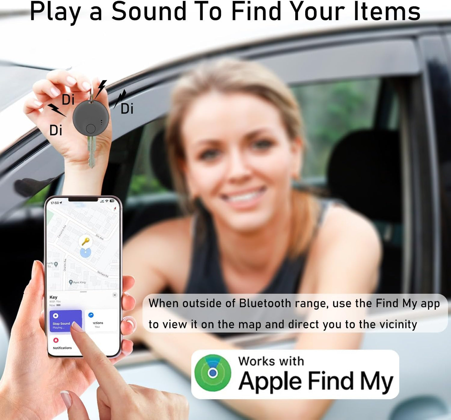 Air Tracker-4Pack,Smart Bluetooth Tracker,Item Finder Work with Apple Find My (iOS only),Luggage Tracker,Keys Finder Wallet,Bags,Pets, Locator Tracking Device for Home Outdoor Tracking Device
