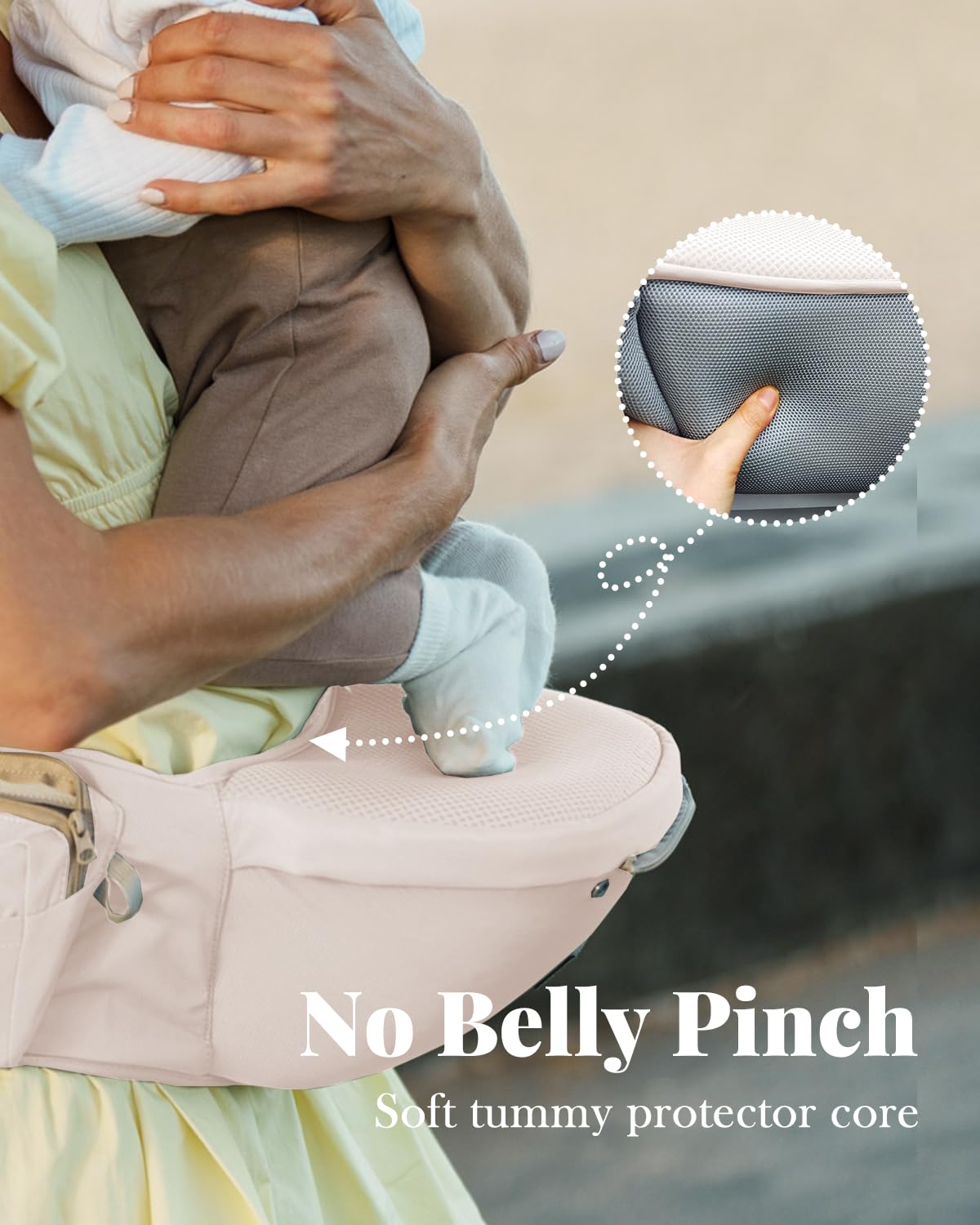 Baby Carrier Newborn to Toddler, 6-in-1 Baby Carrier, Adjustable Detachable Infant Baby Hip Seat Carrier for 7-50lbs