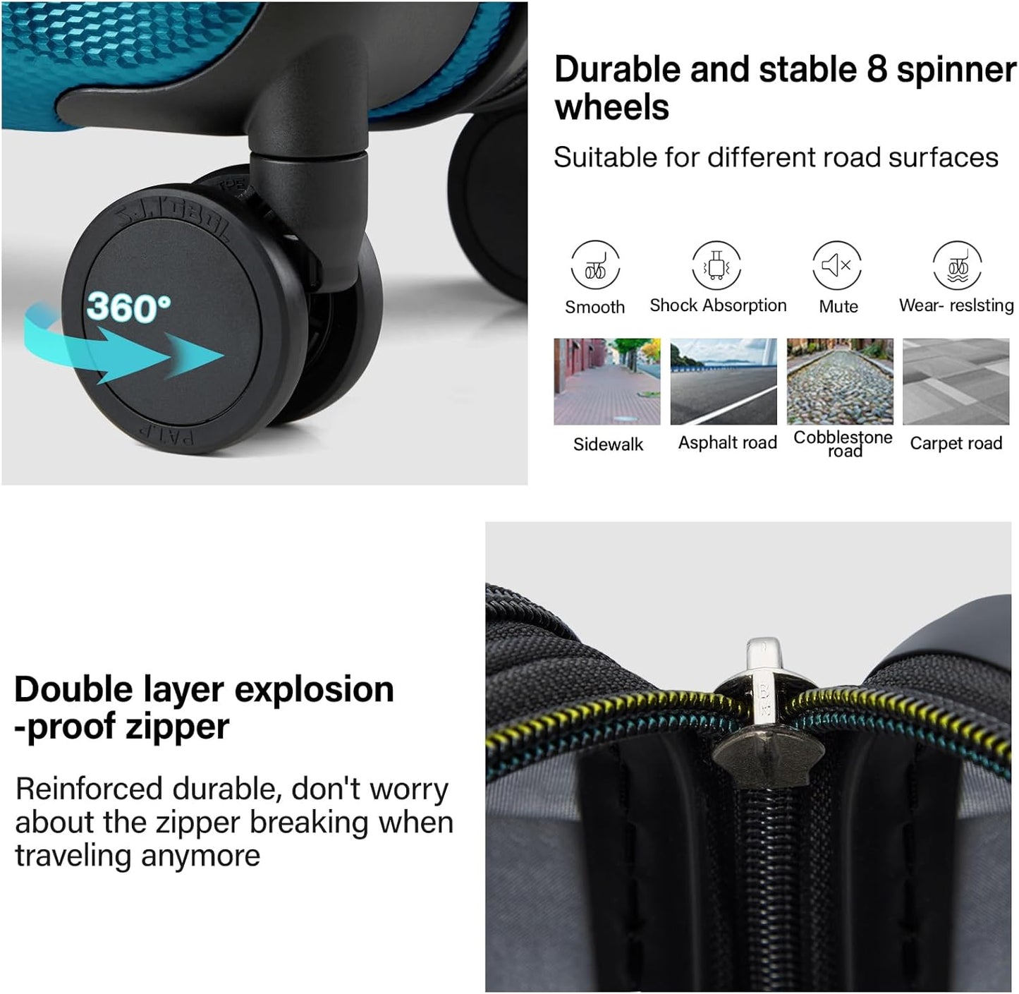 Hanke 20 Inch Expandable Carry on Luggage 22x14x9 Airline Approved Lightweight PC Hard Shell Suitcases with Wheels Tsa Luggage Rolling Suitcase Travel Luggage Bag for Weekender(Caribbean Blue)