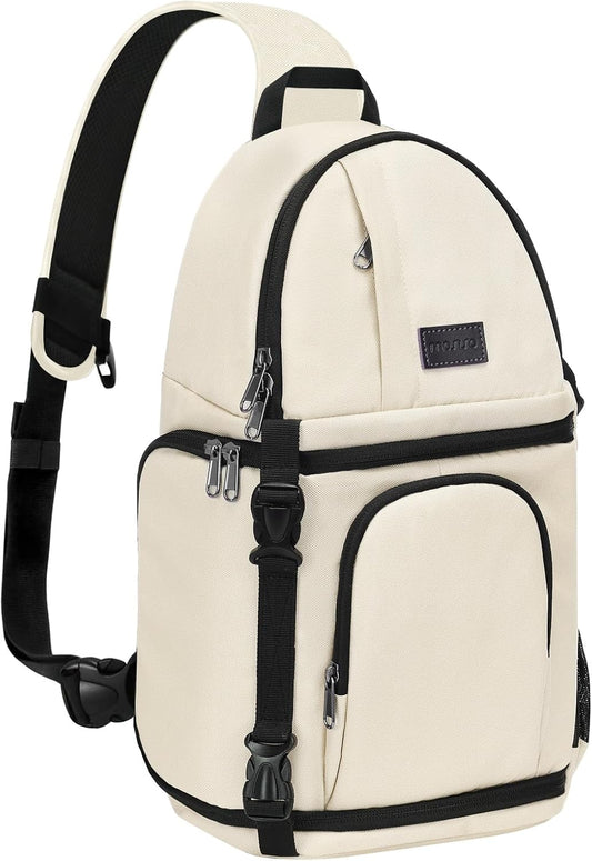 MOSISO Camera Sling Bag, DSLR/SLR/Mirrorless Camera Backpack Case Shockproof Photography Backpack with Tripod Holder & Removable Modular Inserts Compatible with Canon/Nikon/Sony/Fuji