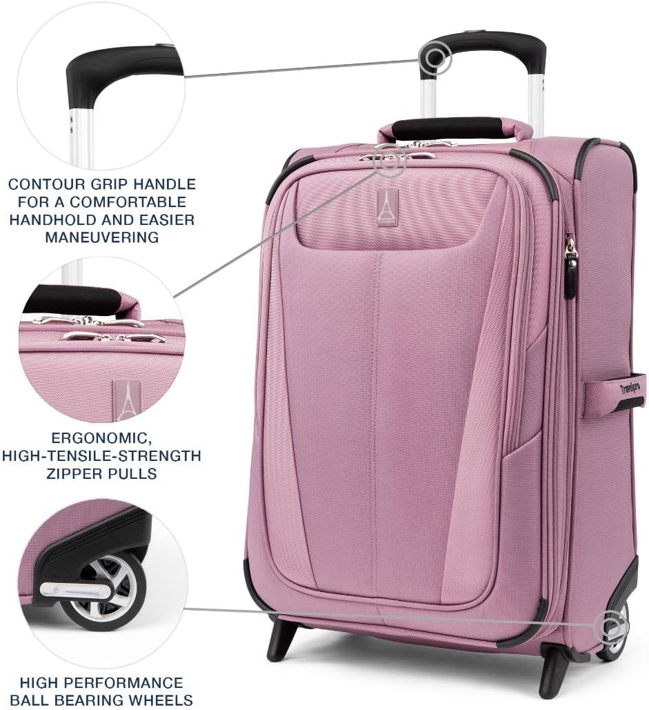 Travelpro Maxlite 5 Softside Expandable Upright 2 Wheel Carry-on Luggage, Lightweight, 22-Inch — Orchid Pink Purple