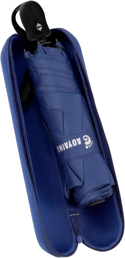 GAOYAING Compact Automatic Travel Umbrella with Case, Mini Small Folding Sun UV, Pocket Purse Umbrella