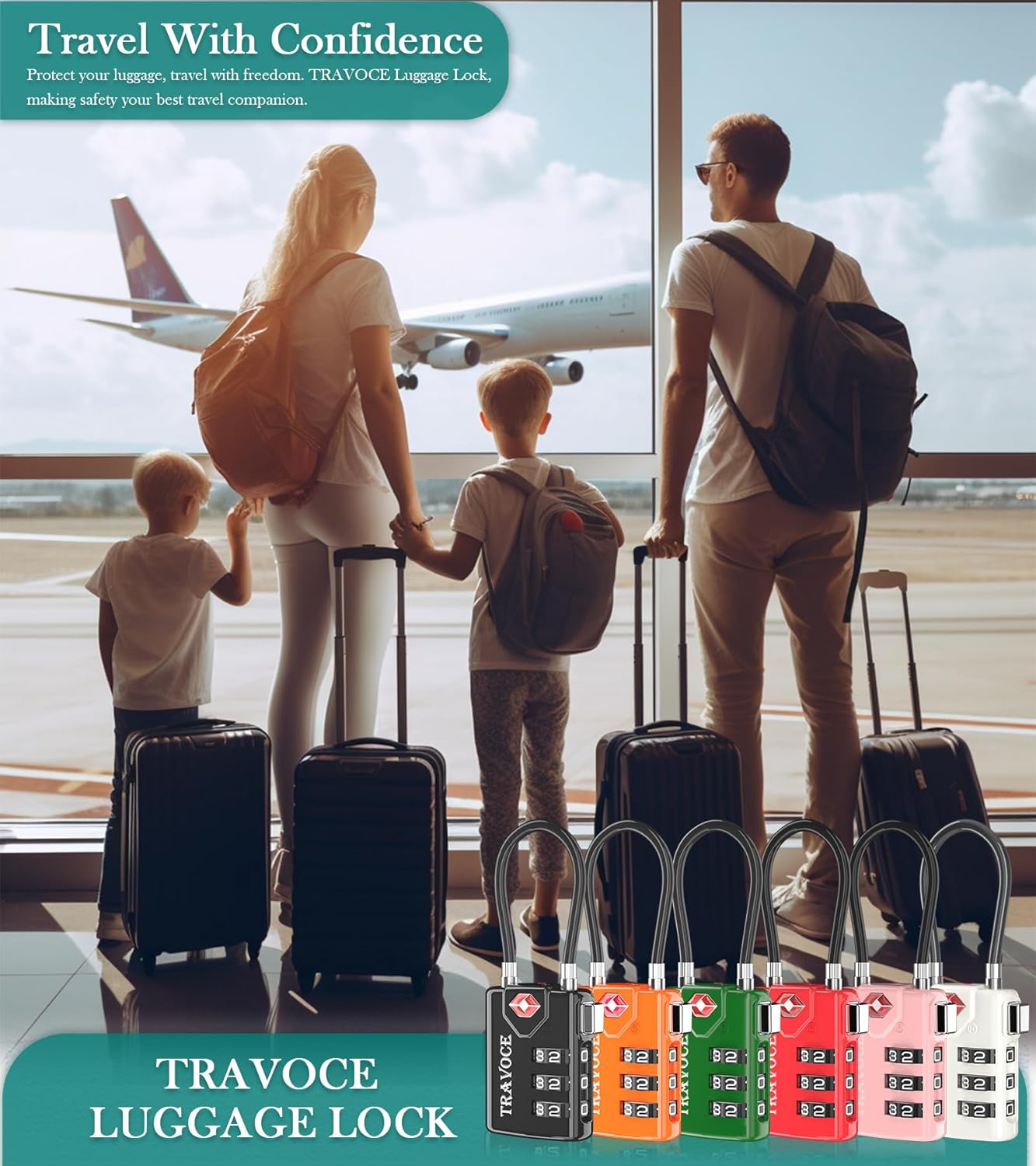 Search Alert TSA Approved Travel Combination Luggage Cable Locks for Suitcase, Gym Locker,Toolbox,Backpack 1,2,4,6 &10 pk (Yellow 2 Pack)