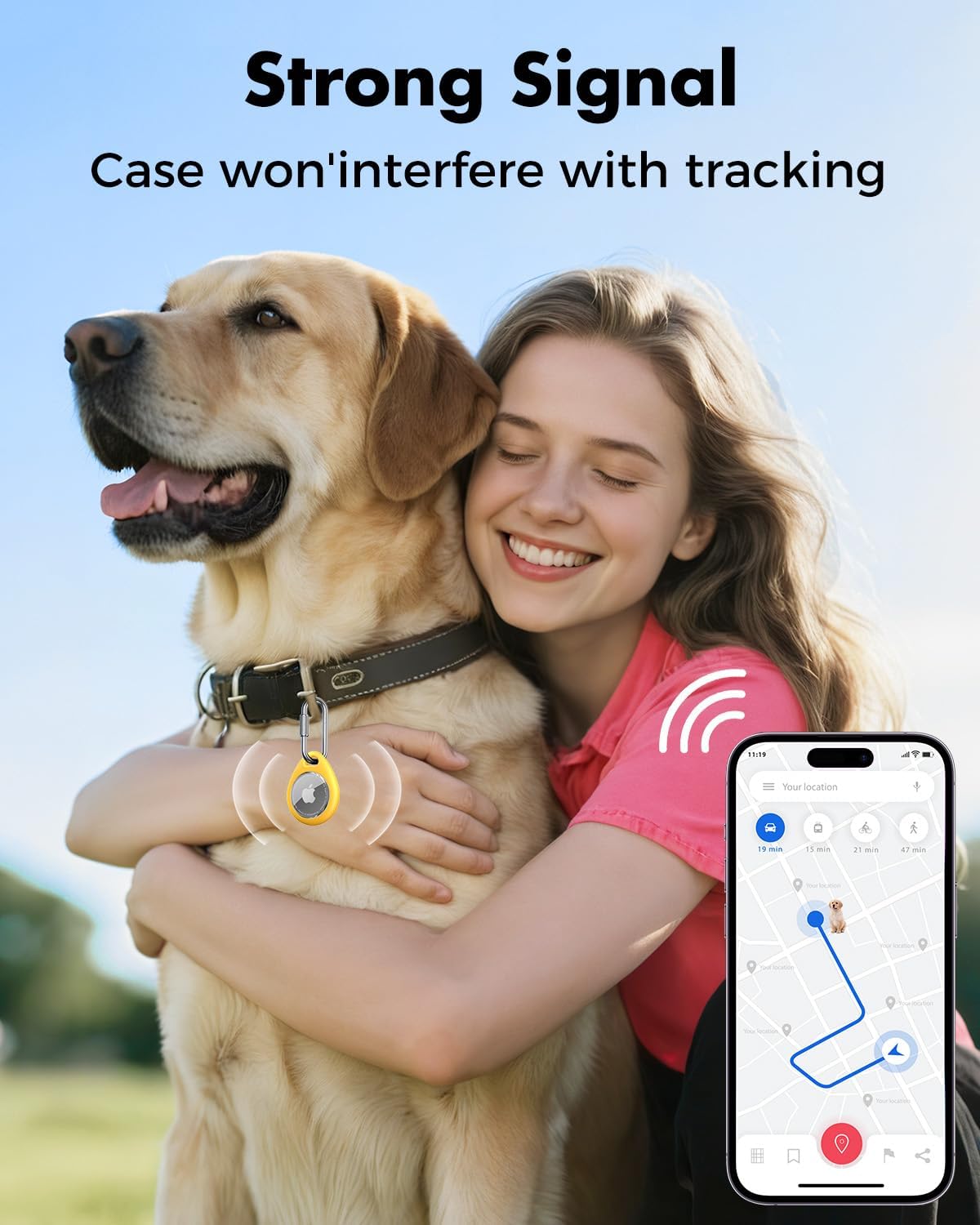 UNBREAKcable AirTag Holder for Apple - 4 Pack Air Tag Case [Professional Carabiner] [Waterproof] [Shockproof] TPU AirTag Keychain for Kids, Pets, Keys, Luggage, Backpacks