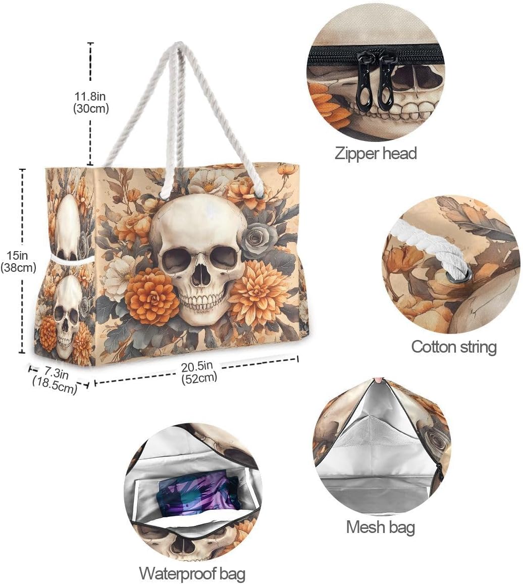 senya Large Beach Bags Totes Canvas Tote Shoulder Bag Soft Wave Water Resistant Bags for Gym Travel Daily Ocean