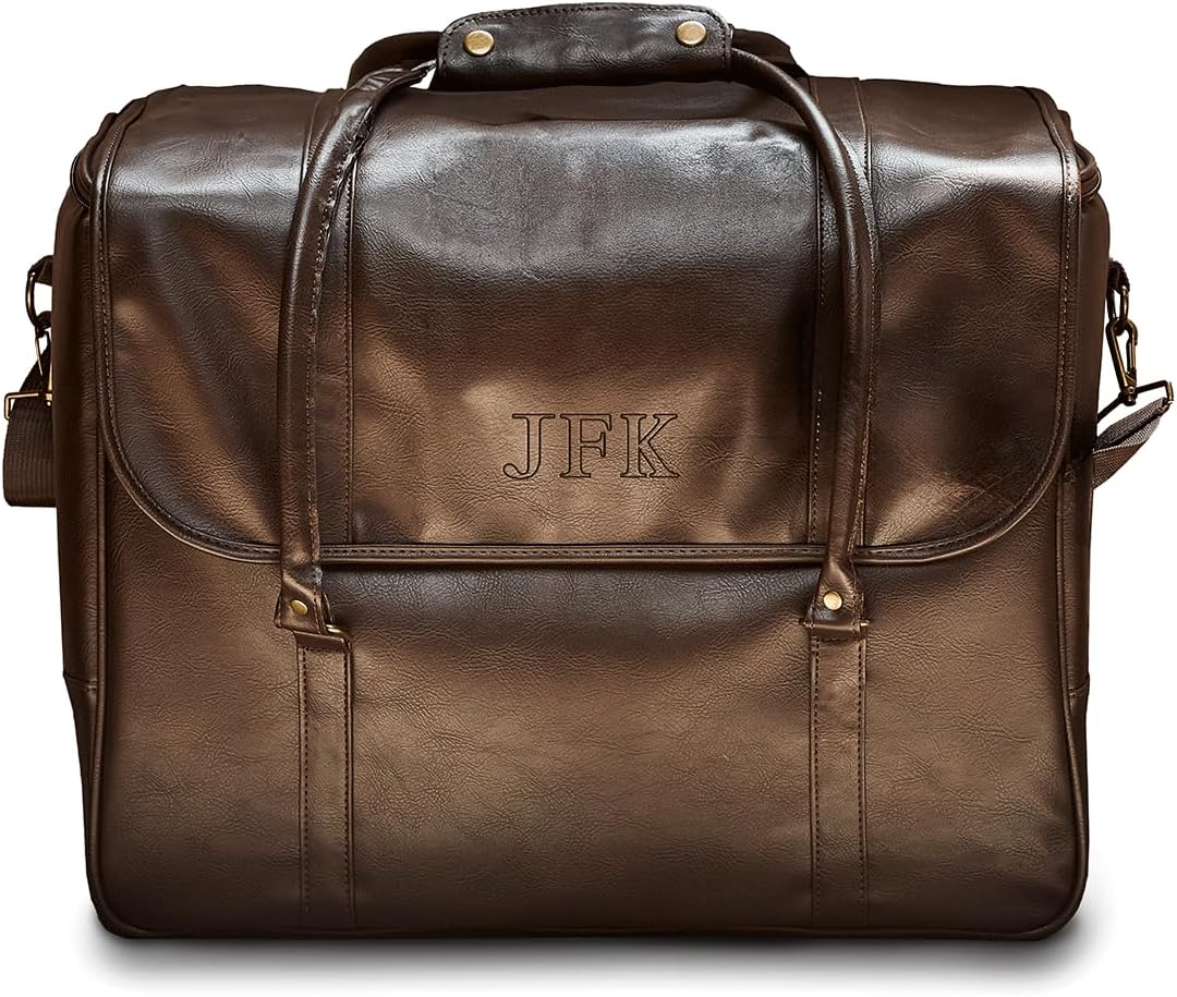 Graham Whiskey Bottle Carrier and Weekender Travel Bag | Customizable Waterproof and Insulated Interior | Vegan Leather | Perfect for Tastings, Parties & Getaway