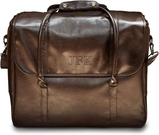 Graham Whiskey Bottle Carrier and Weekender Travel Bag | Customizable Waterproof and Insulated Interior | Vegan Leather | Perfect for Tastings, Parties & Getaway