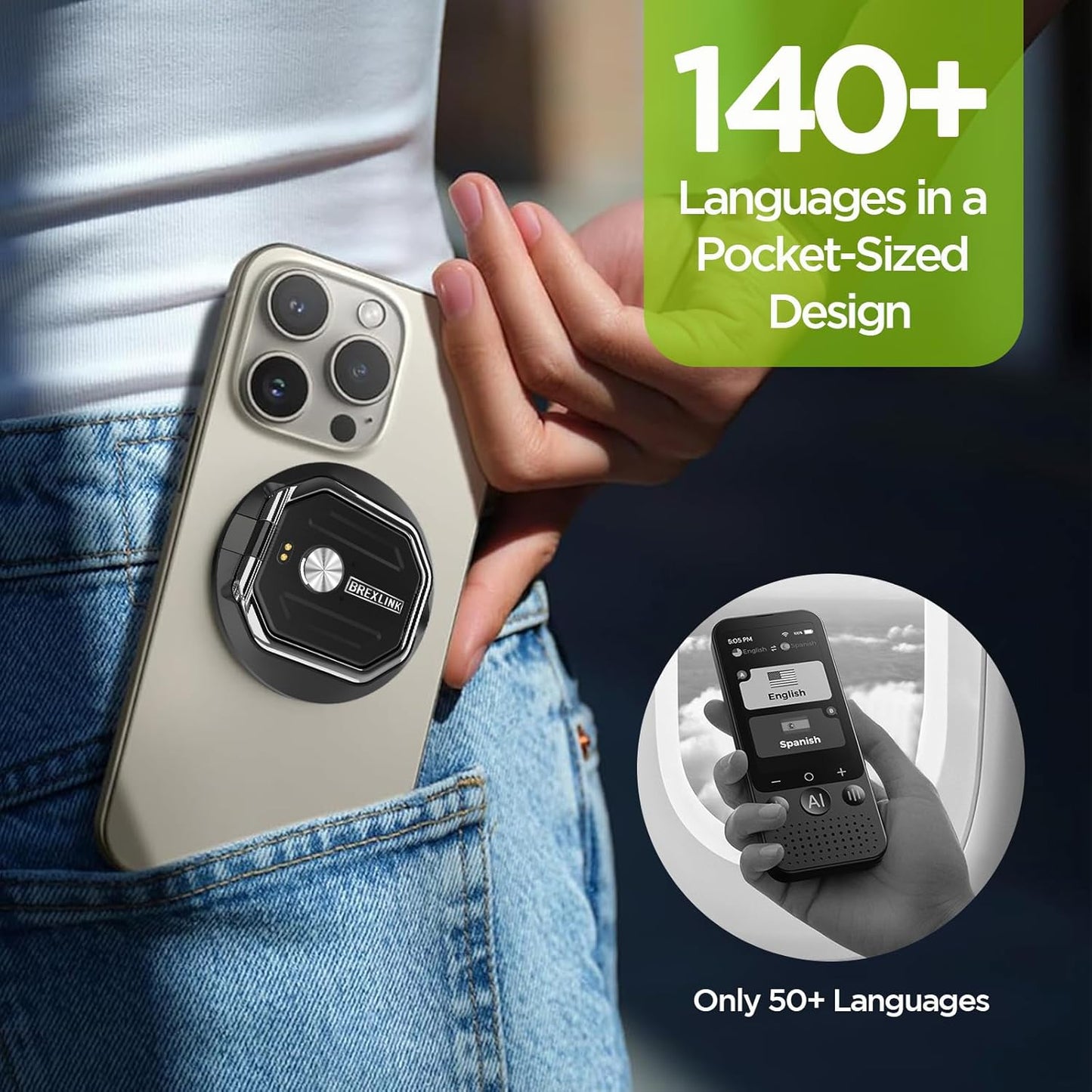 3-in-1 AI Translator Recorder, Language Translator Device, NO FEE for Translate & Transcribe, 140+ Language Translator, Online/Offline/Video/Photo Translation for Meeting Lecture Travel (Version 1)