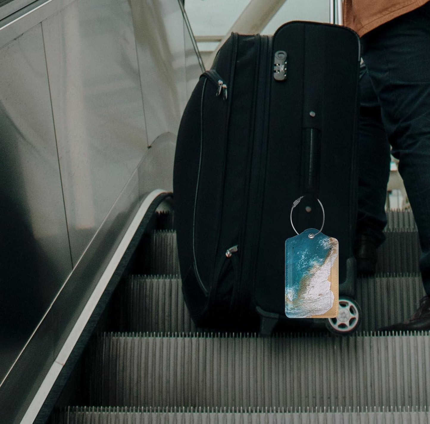 2 Pack Sandy Beach Wave Luggage Tag for Suitcases, Cruise Ship Vacation Essential Travel Gift for Men Women Couples, Beach Accessories Honeymoon Anniversary Travel Bag, Funny Christmas Birthday Gifts